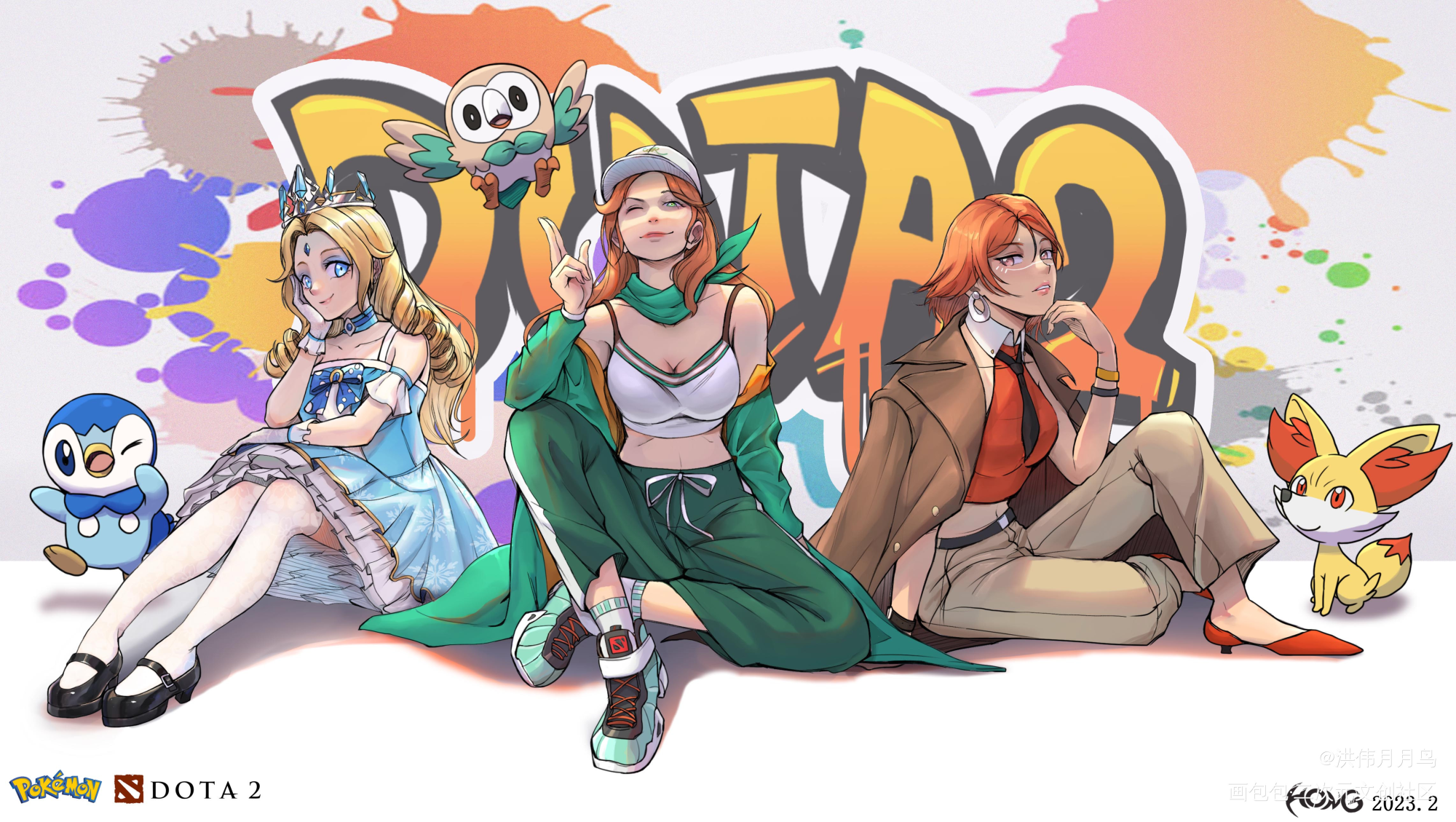 当把刀塔与宝可梦结合会怎么样呢_宝可梦韩系平涂头像同人dota2绘画作品