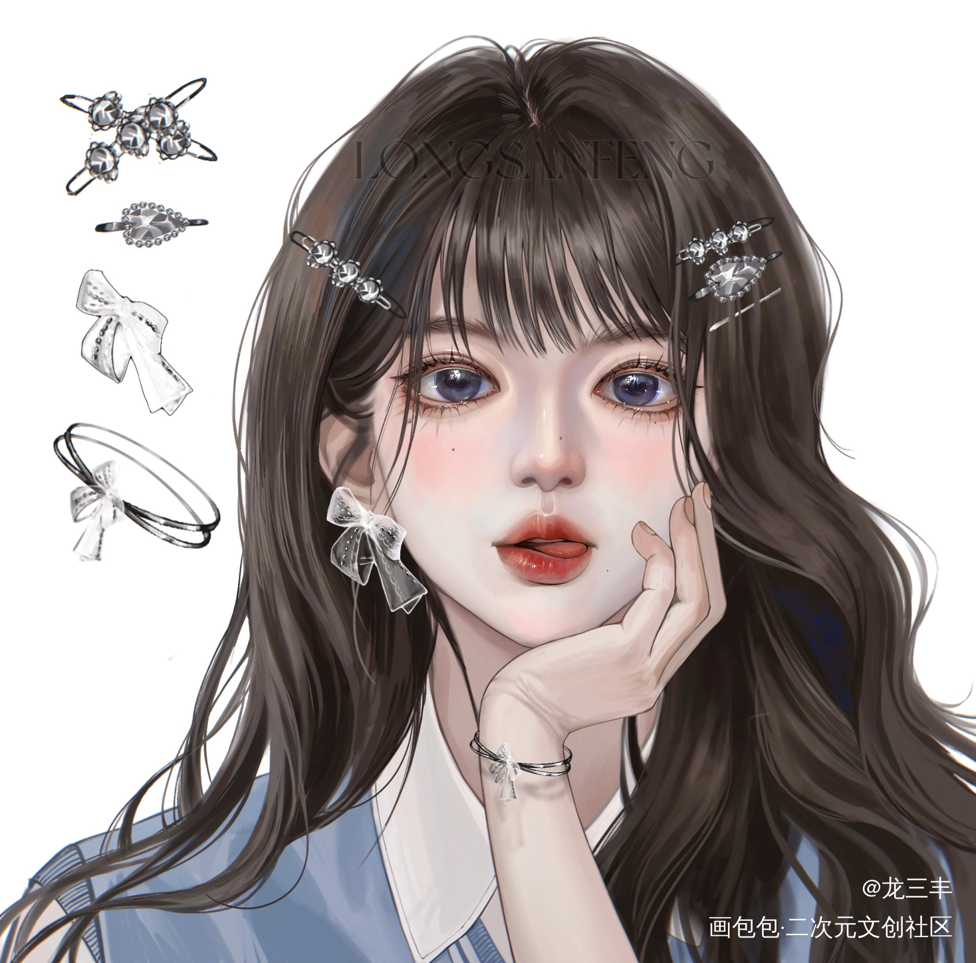 她什么都有，所以她什么都不在乎_摸鱼绘画绘画作品