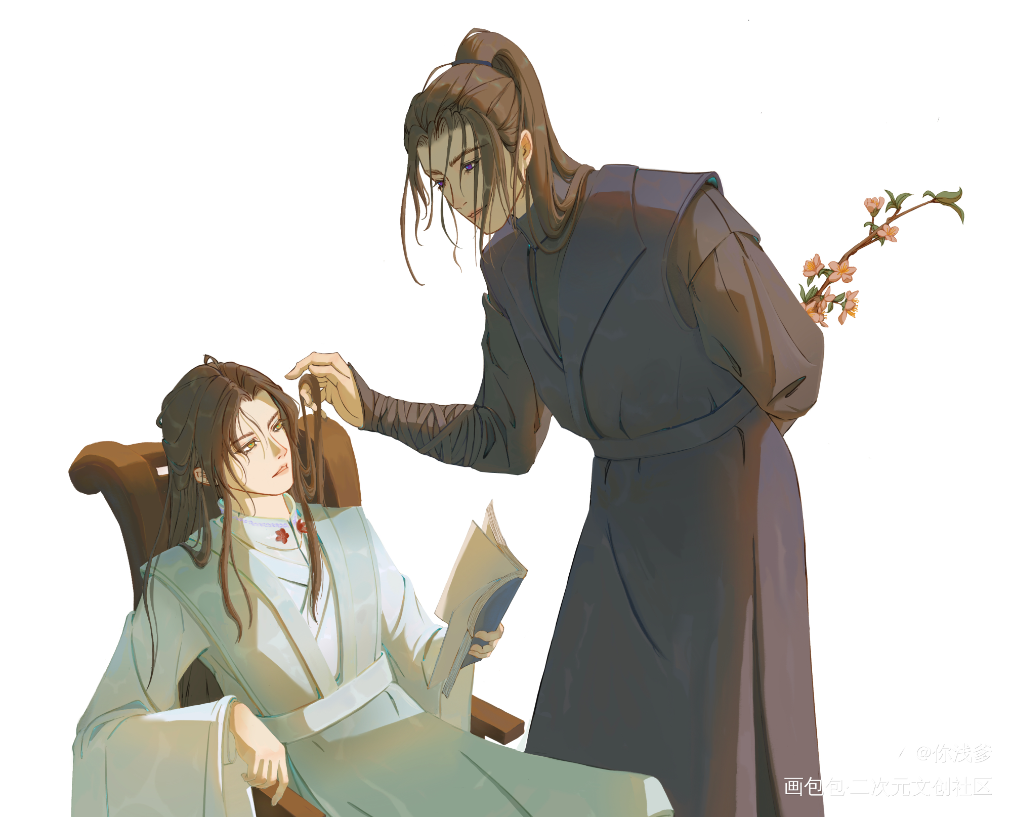 二哈和他的白猫师尊_二哈和他的白猫师尊燃晚墨燃楚晚宁绘画作品