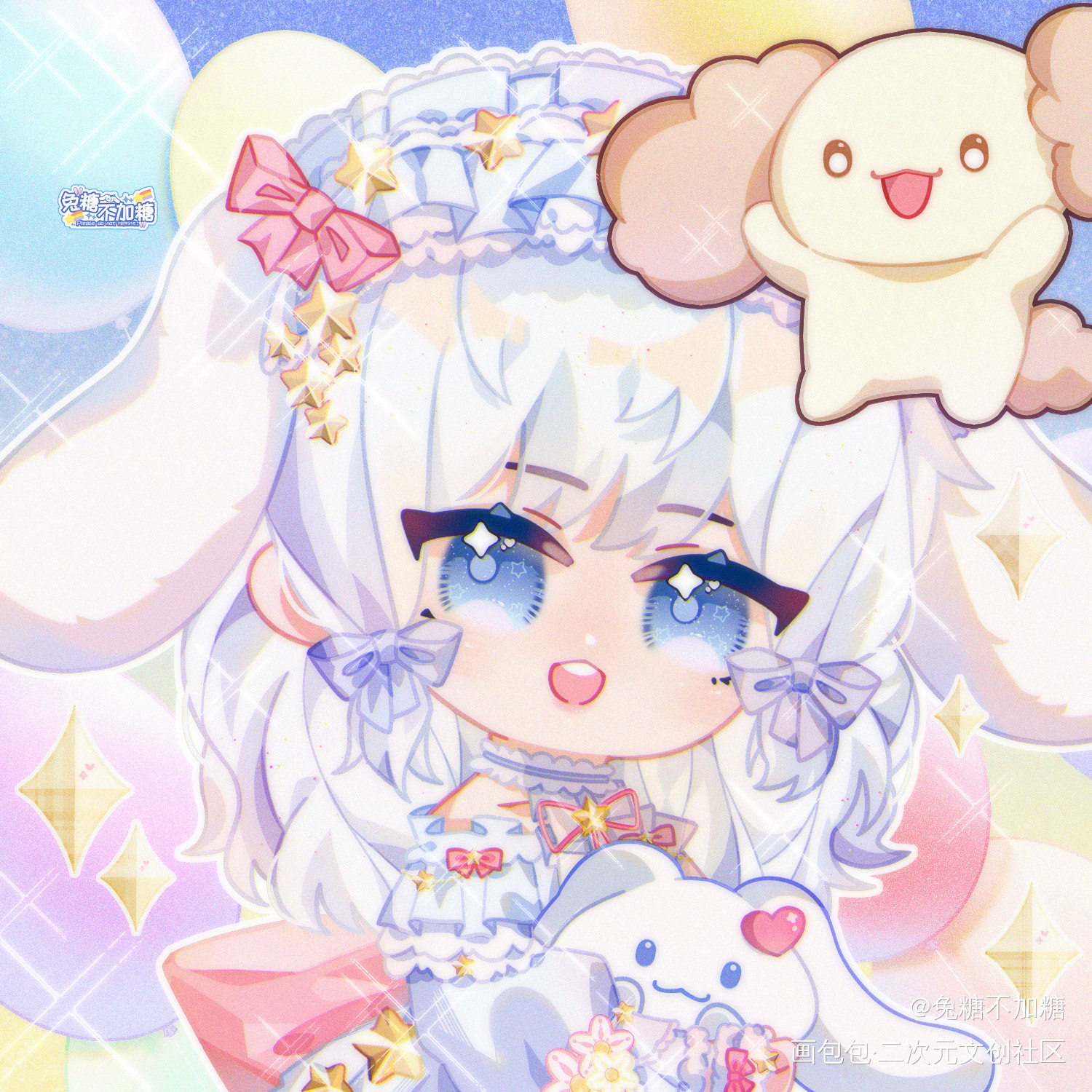 暖暖×三丽鸥来啦！♡_玉桂狗Q版我要上首推头像酷洛米懒蛋蛋布丁狗库洛米三丽鸥奇迹暖暖绘画作品