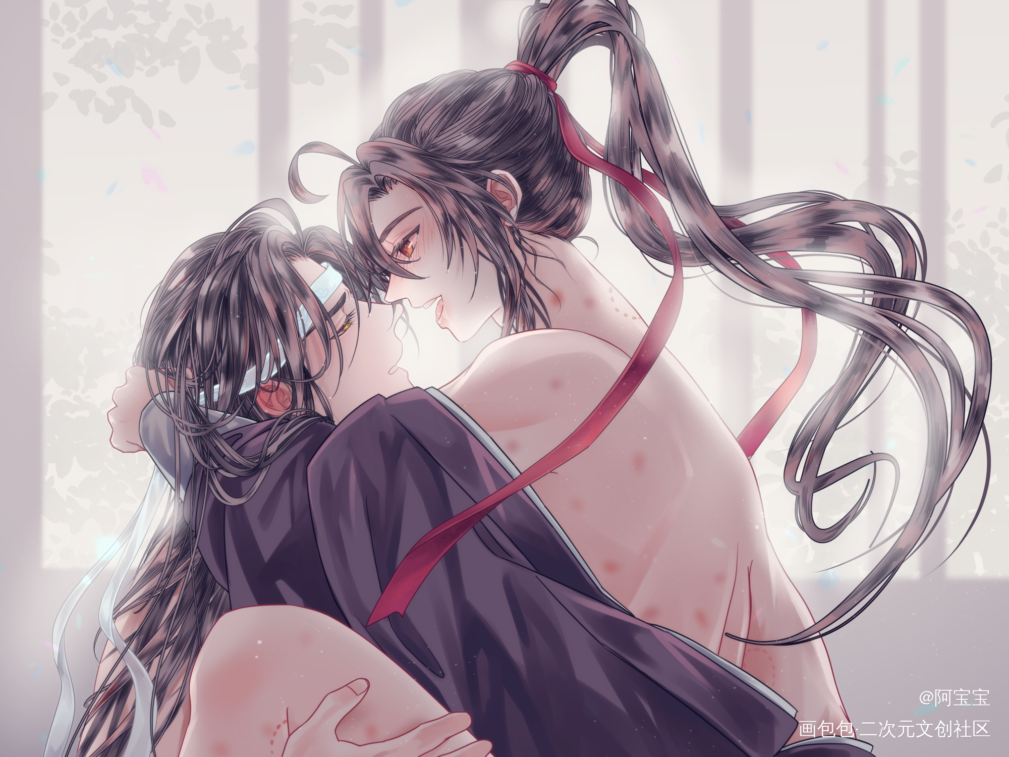 白日宣淫_魔道祖师忘羡蓝忘机魏无羡魏无羡蓝忘机绘画作品