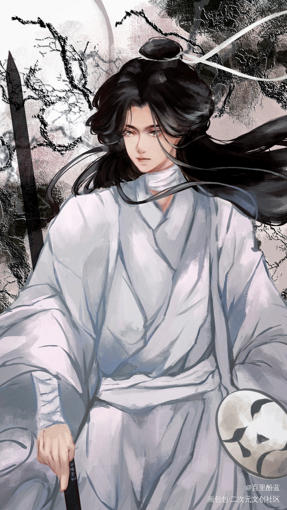 殿下 我一直看着你_天官赐福花怜谢怜绘画绘画作品
