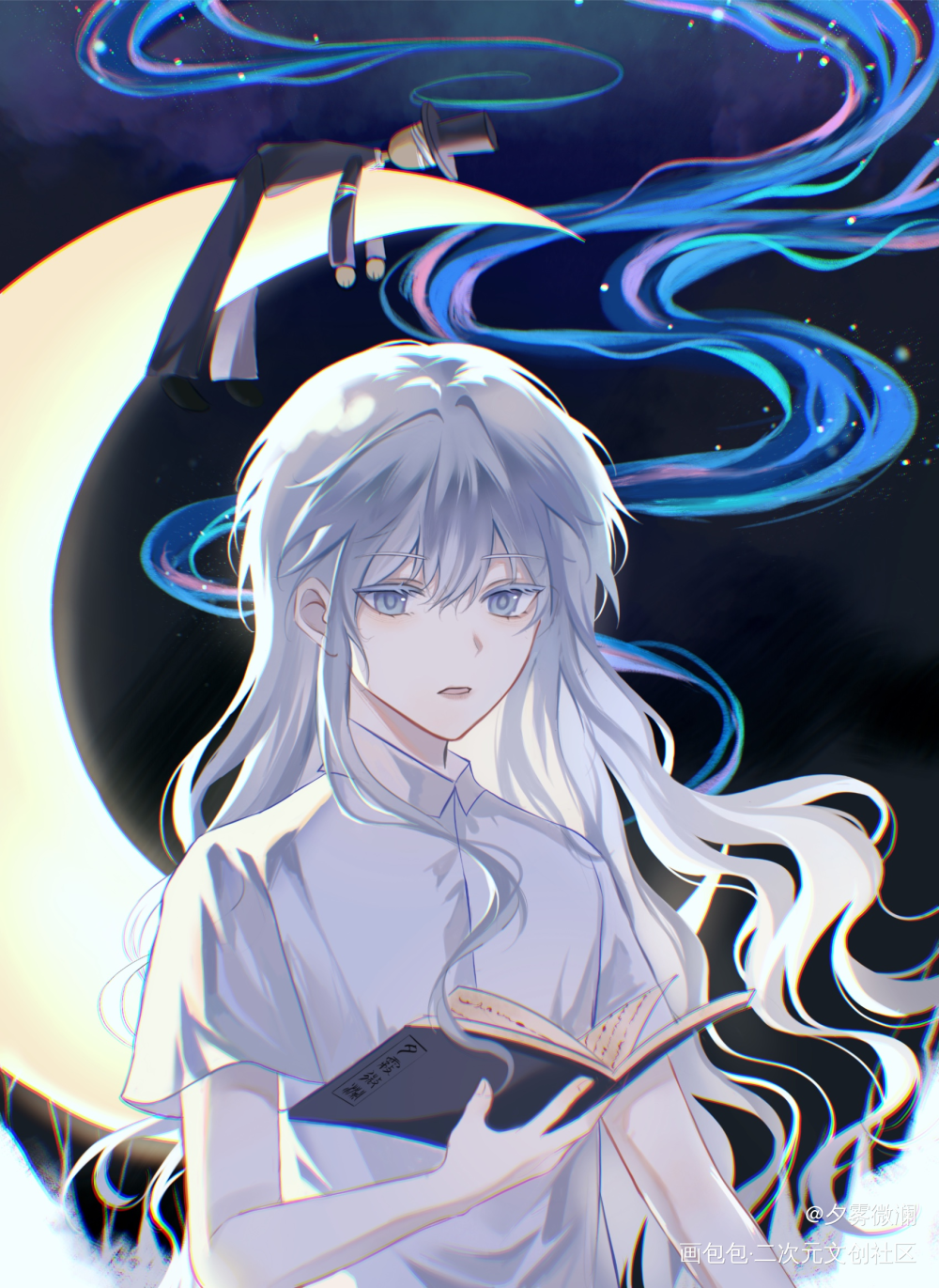 塔&柳  共同编织一个梦_我在惊悚游戏里封神白柳谢塔绘画作品