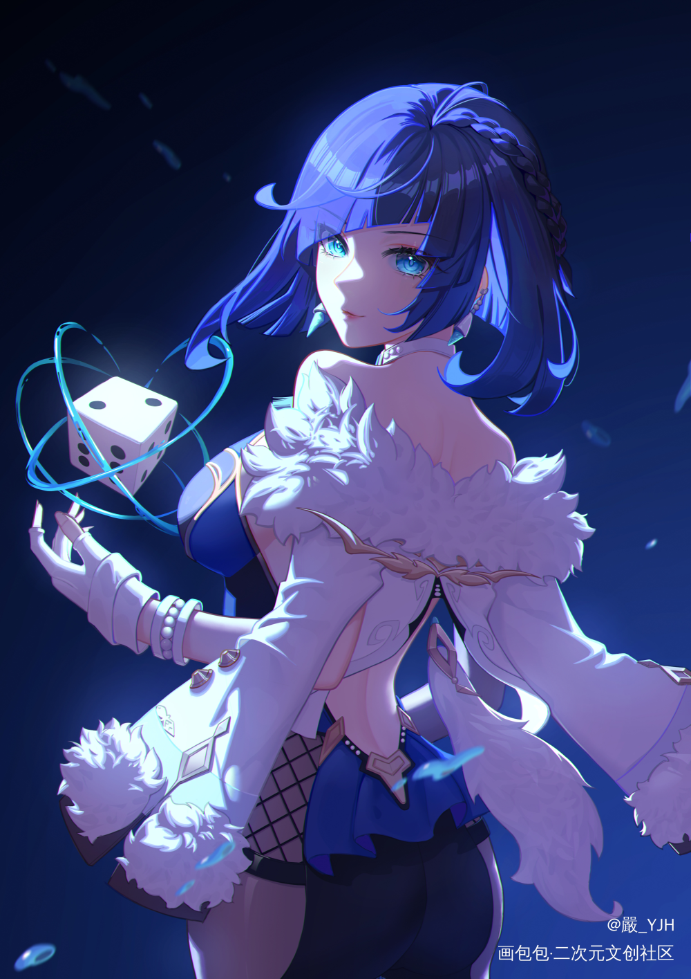 你好旅行者 叫我夜兰就好_原神日系插画同人夜兰画画摸鱼二次元板绘绘画绘画作品