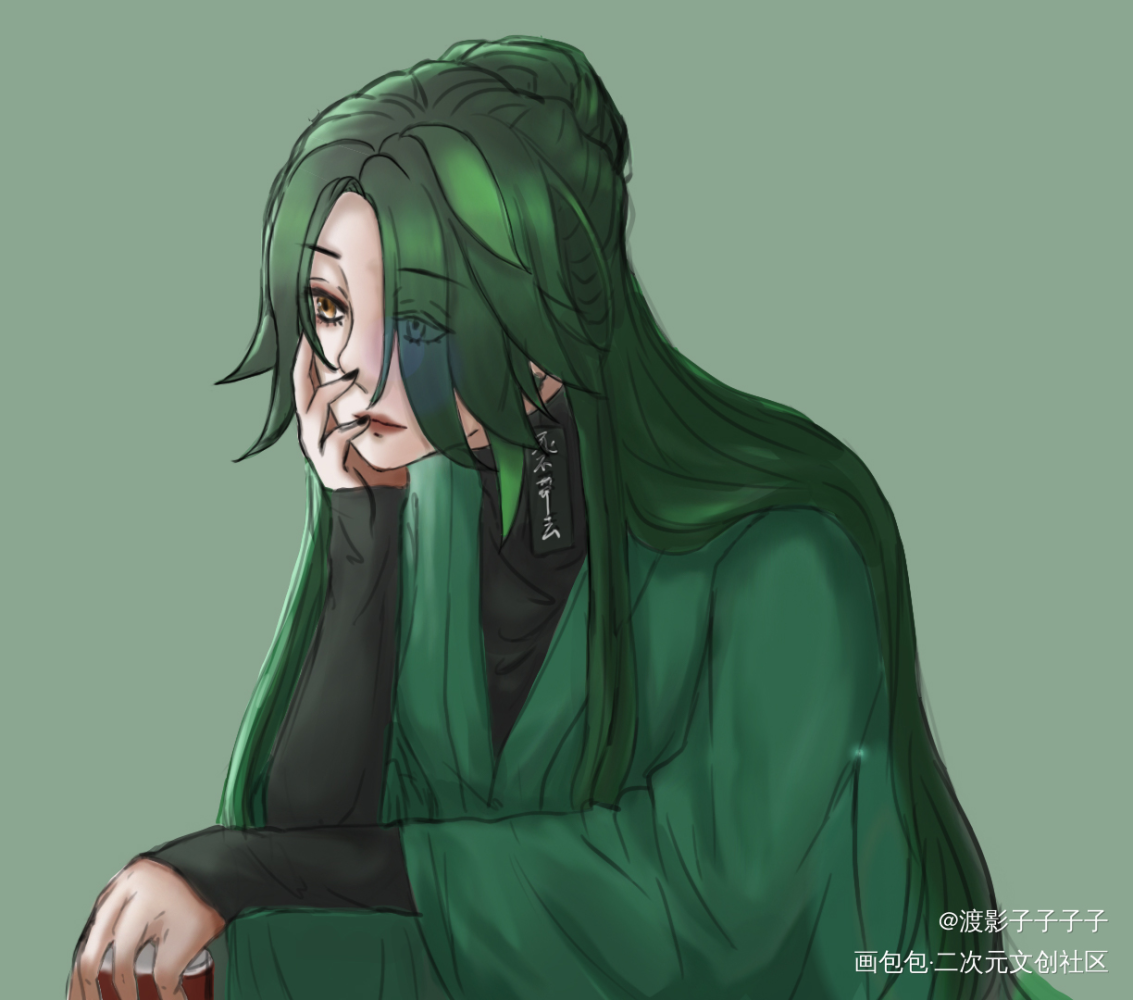 禅眠眠_板绘涂摸鱼页禅眠VUP绘画作品