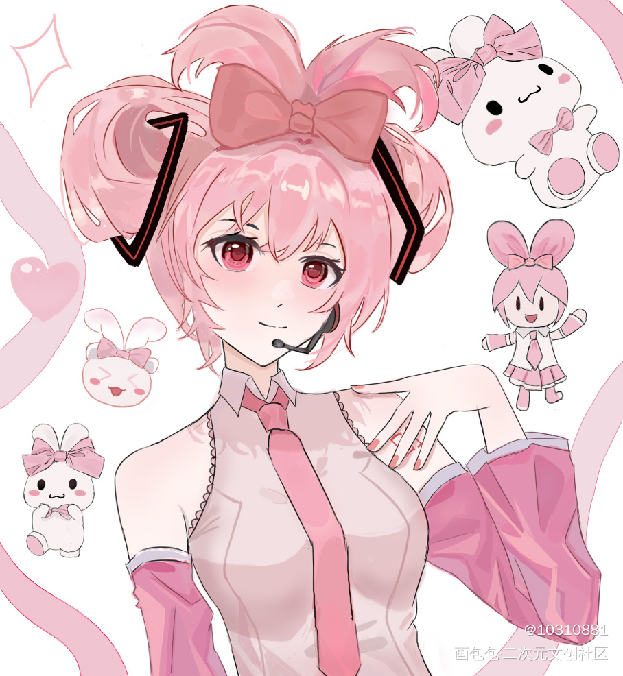 粉色玉桂狗miku_玉桂狗绘画初音miku绘画作品