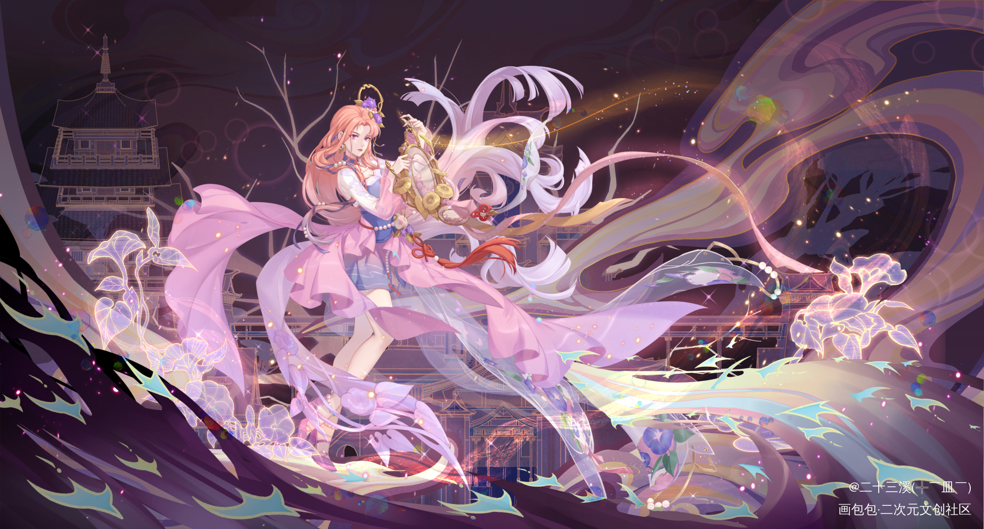 昭君，乞巧织情_王者荣耀王昭君板绘涂我要上首推插画壁纸绘画作品