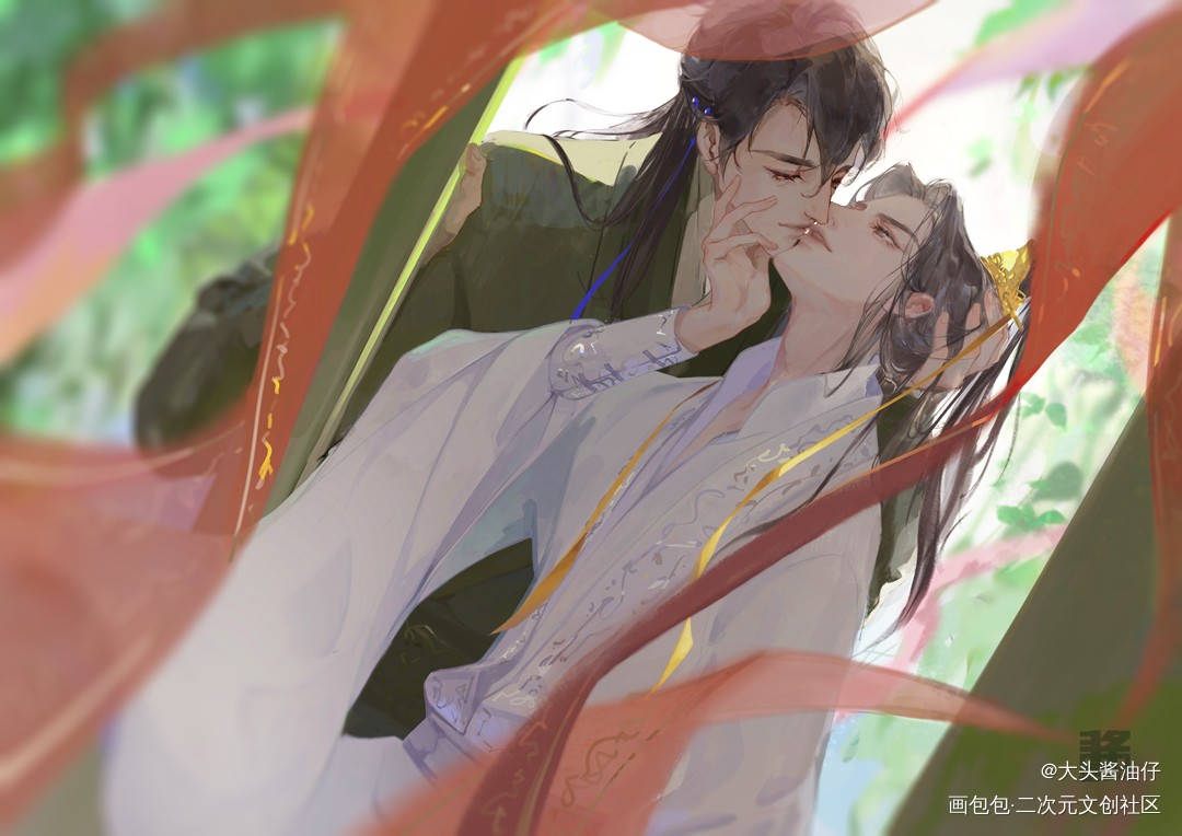 一吻万年_二哈和他的白猫师尊燃晚绘画作品
