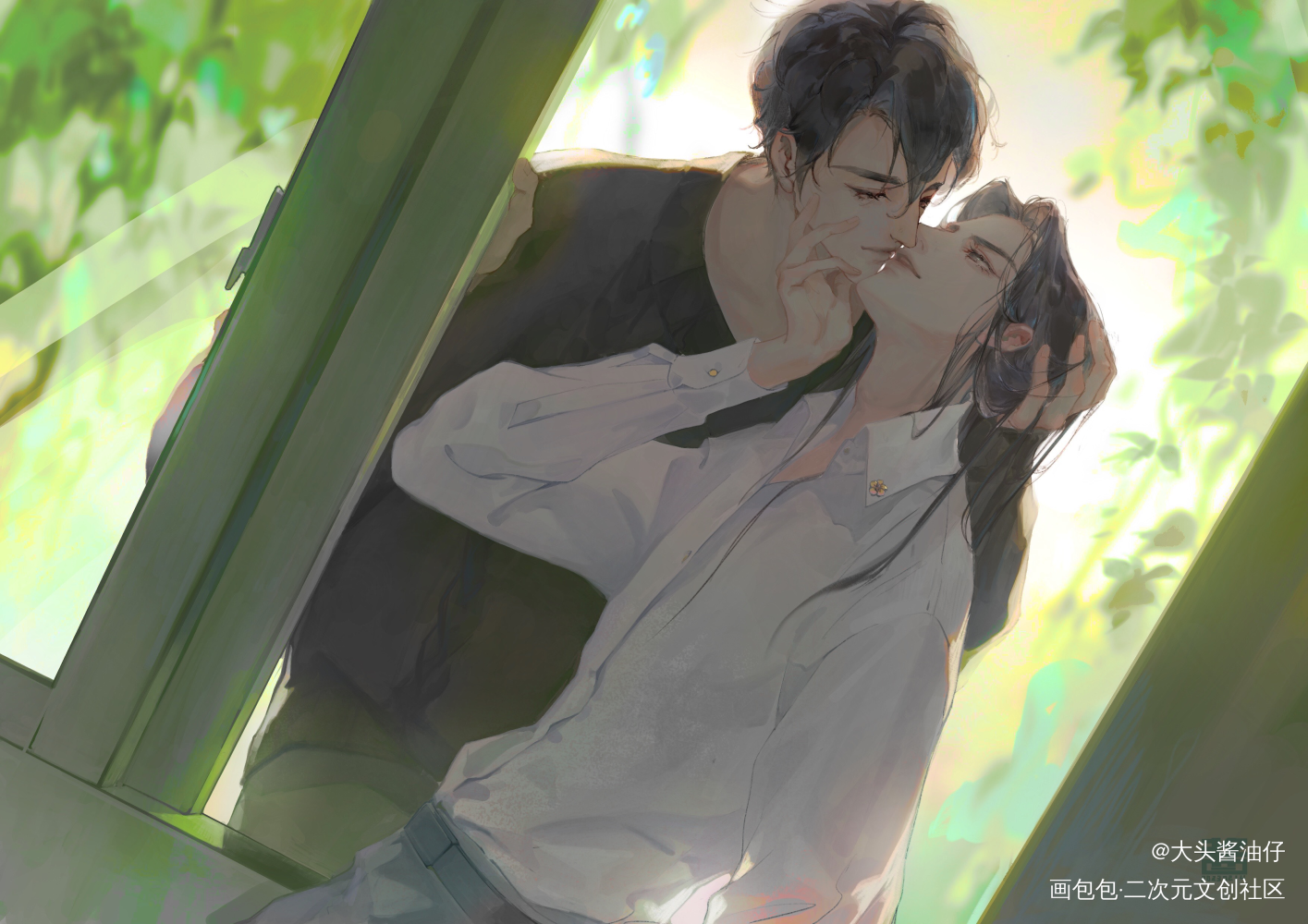 一吻万年_二哈和他的白猫师尊燃晚绘画作品