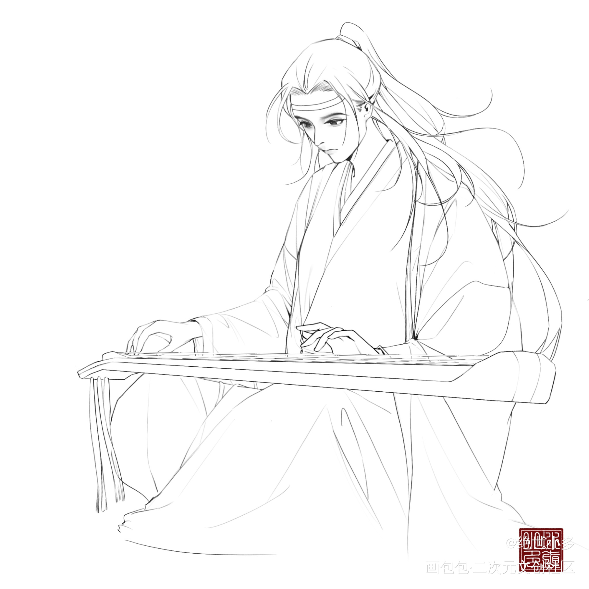_魔道祖师忘羡蓝忘机绘画作品