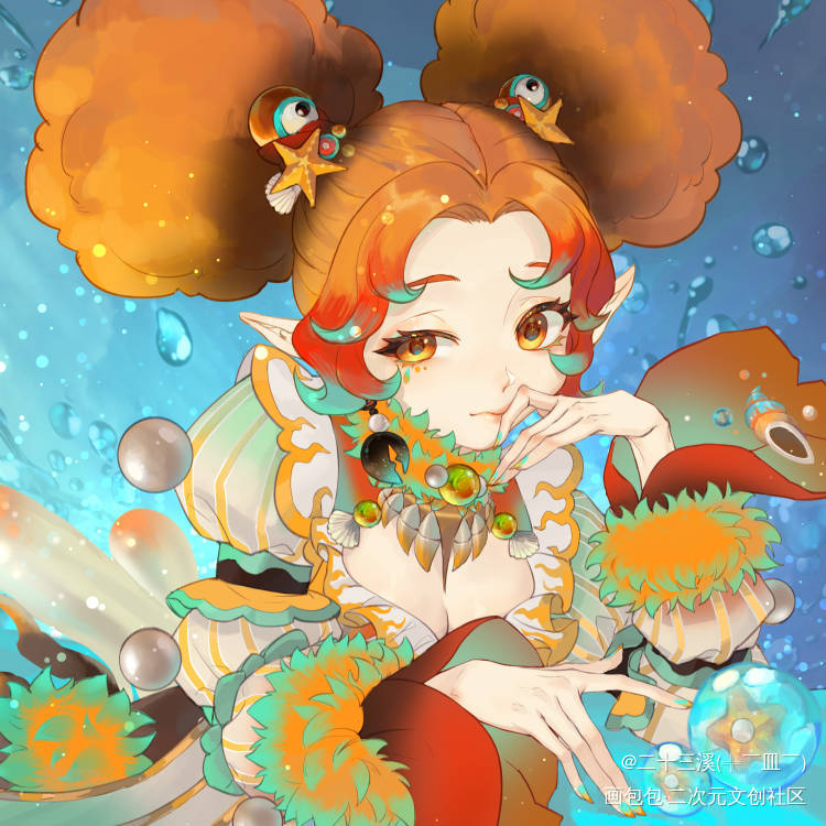 巨蟹座拟人头像_板绘涂日系我要上首推头像原创oc绘画作品