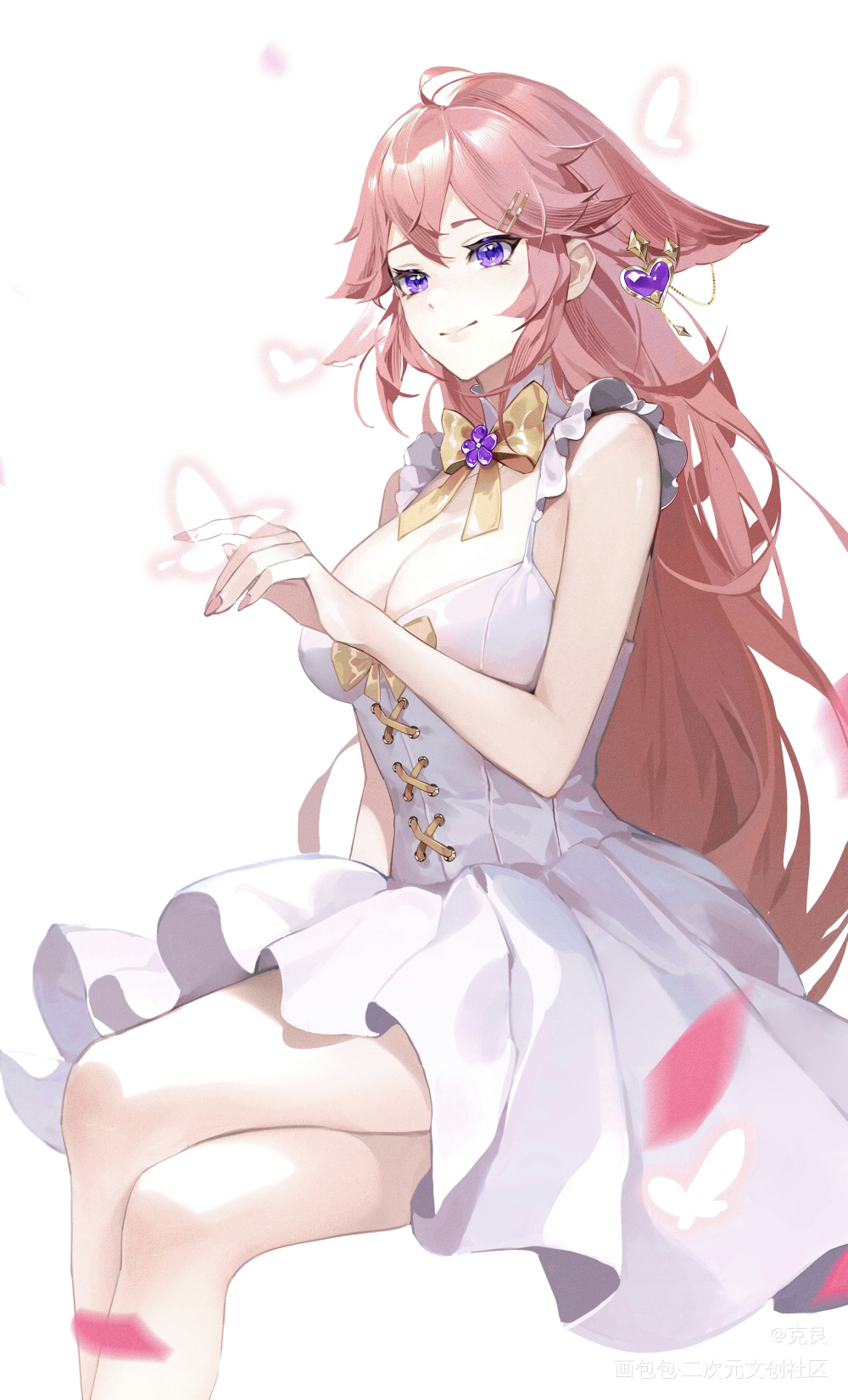 花开了_原神板绘涂插画八重神子插图绘画作品