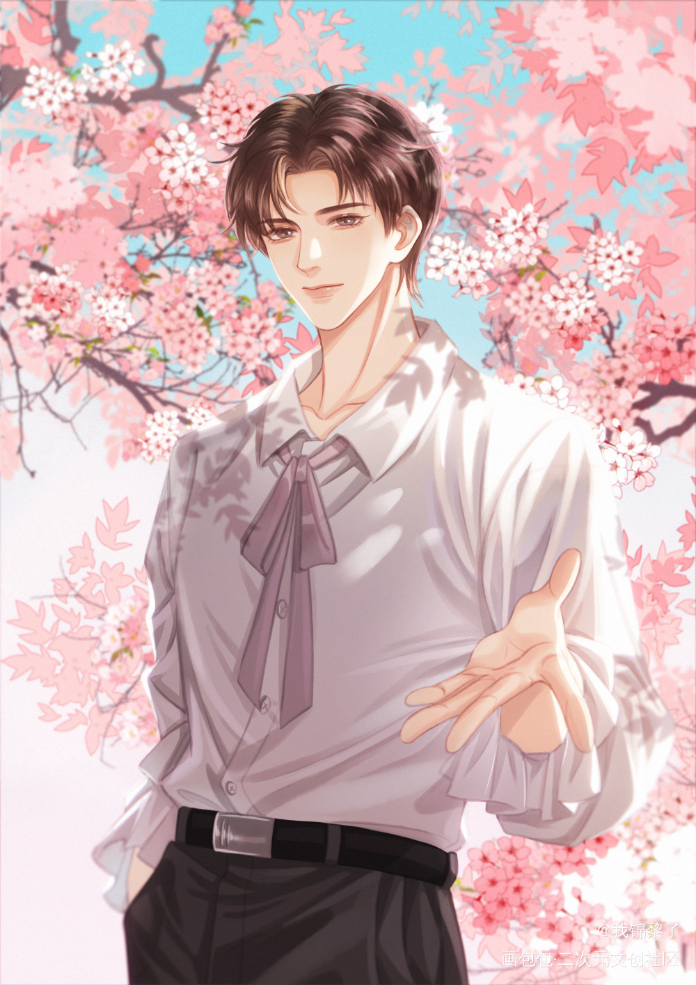 梨花配黎朔大美人_谁把谁当真188男团妹叔黎朔绘画作品