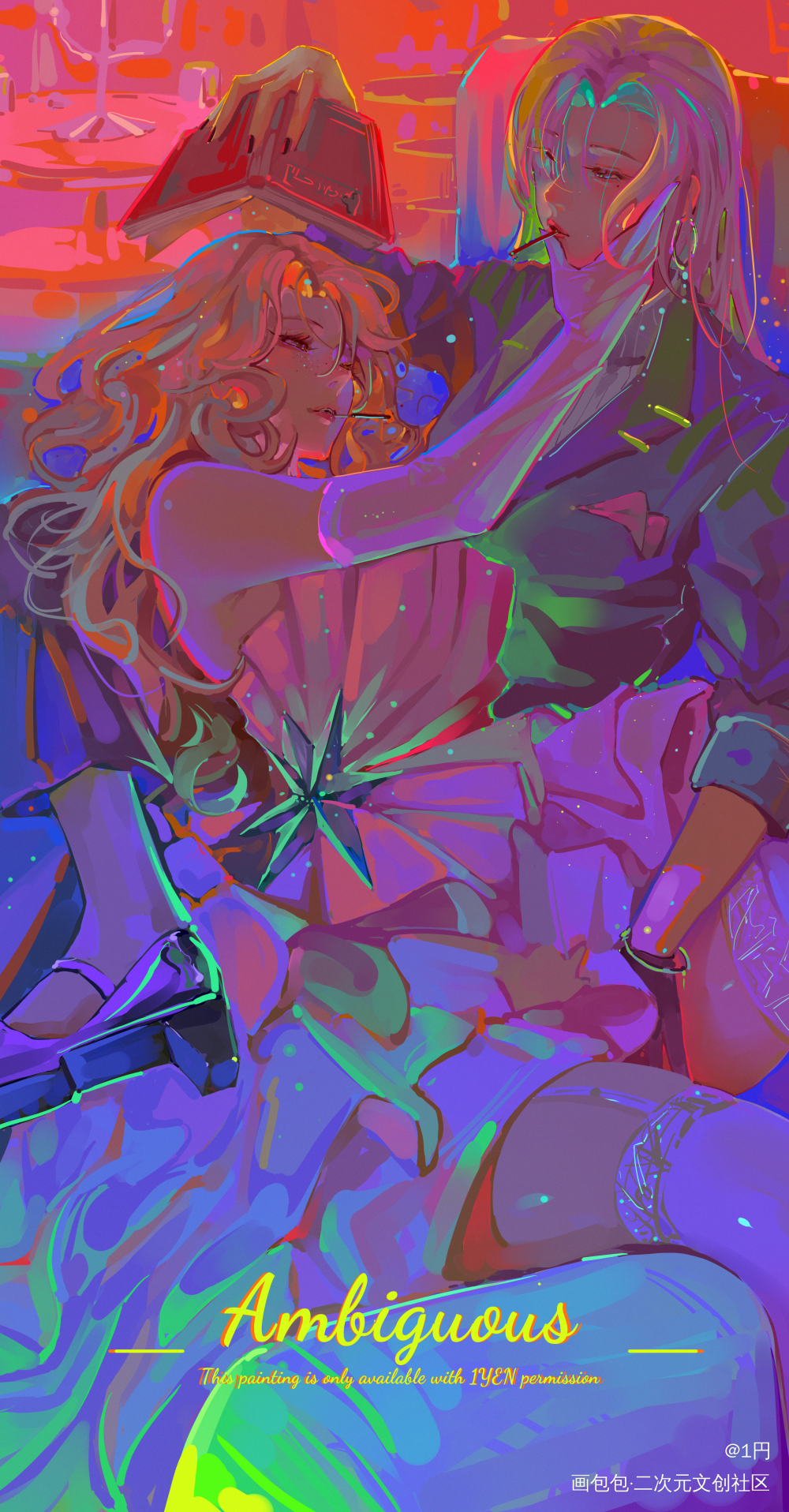 『暧💄昧』_日系插画摸鱼原创oc绘画作品