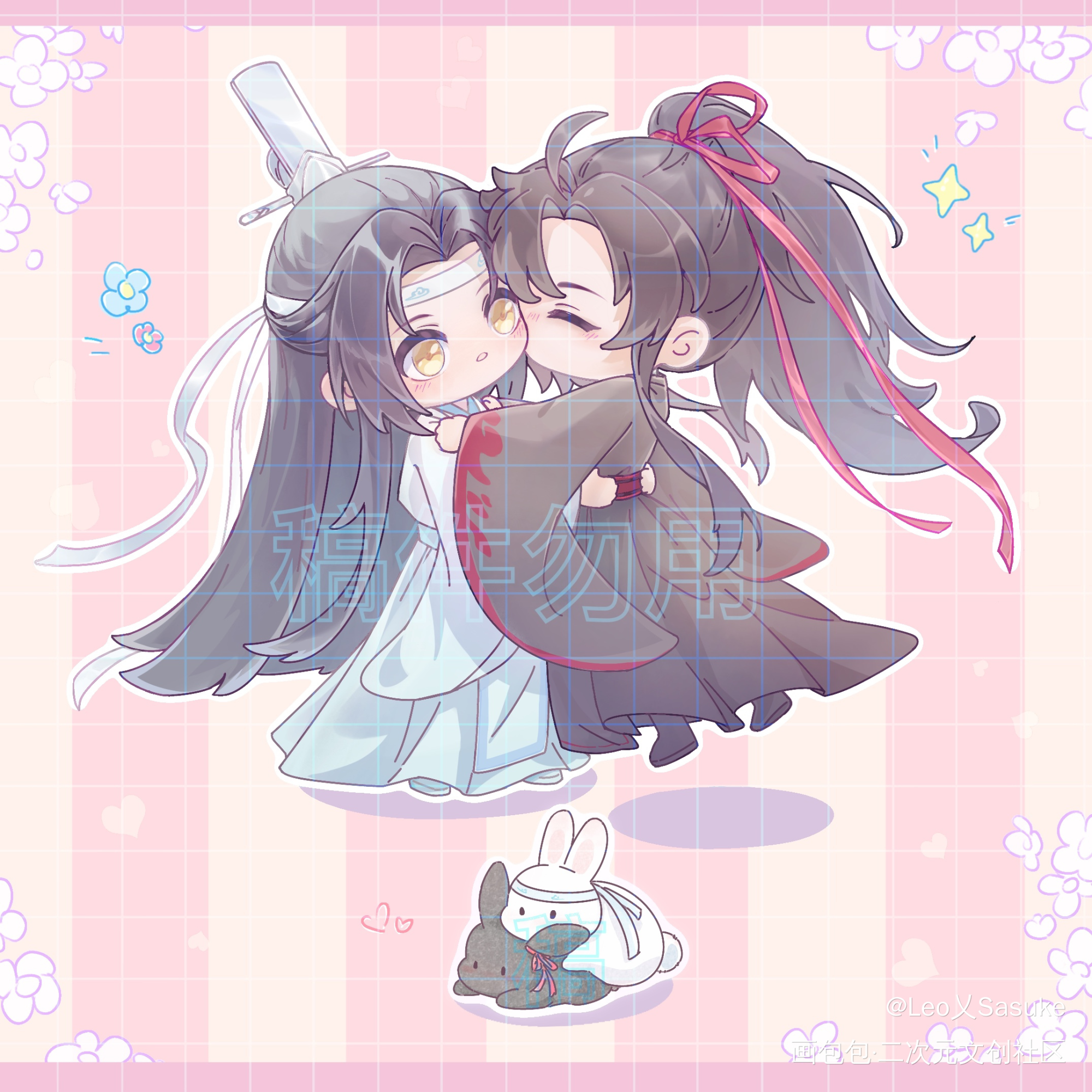 粉粉忘羡稿~_魔道祖师忘羡蓝忘机魏无羡绘画作品
