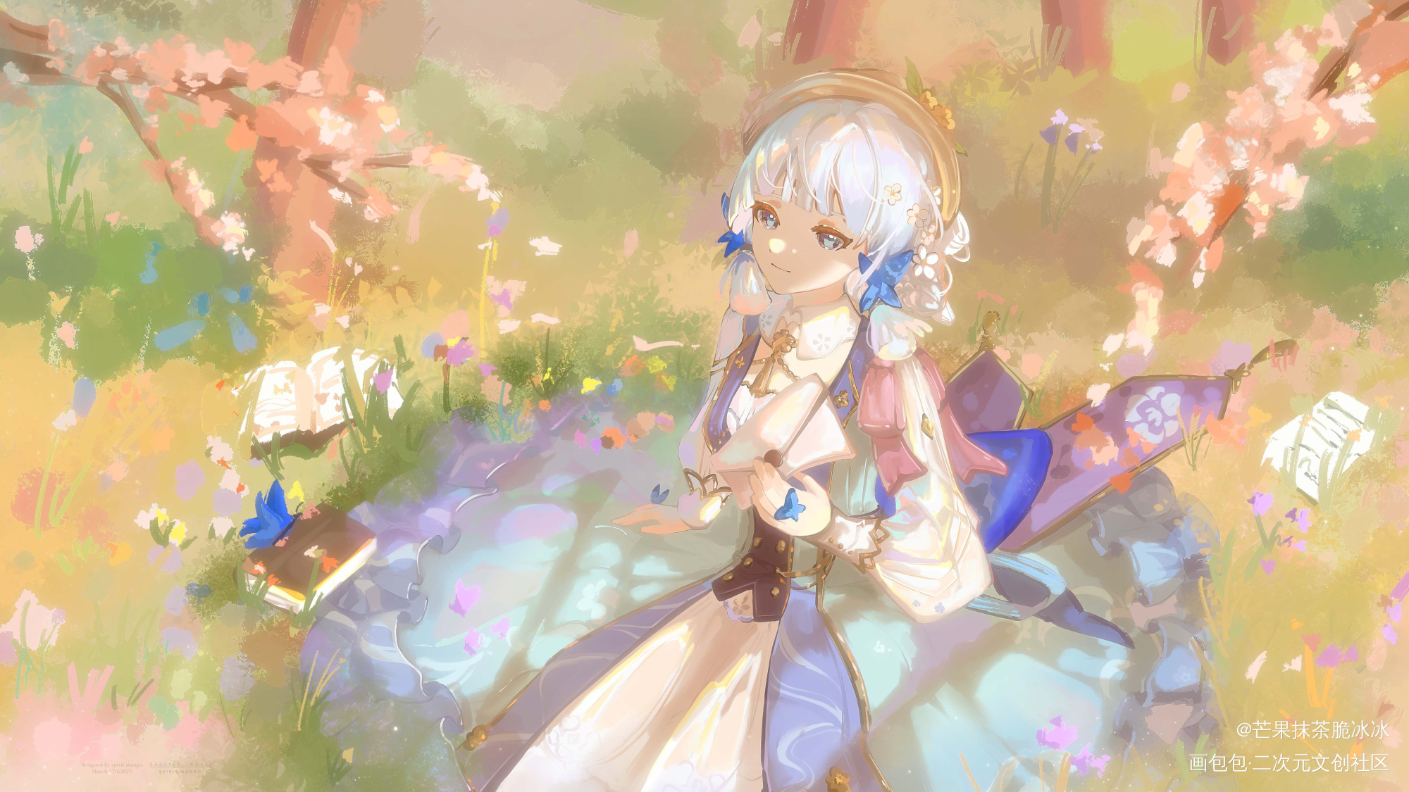 🌸_原神神里绫华板绘涂伪厚涂日系插画摸鱼二次元板绘绘画作品