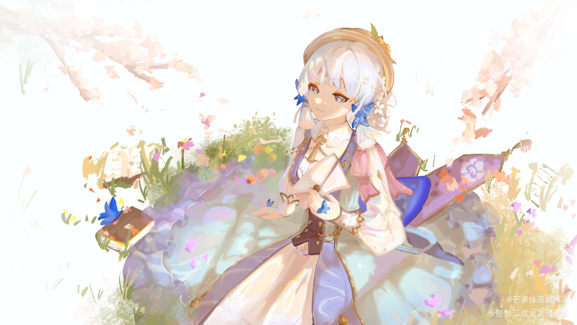 🌸_原神神里绫华板绘涂伪厚涂日系插画摸鱼二次元板绘绘画作品