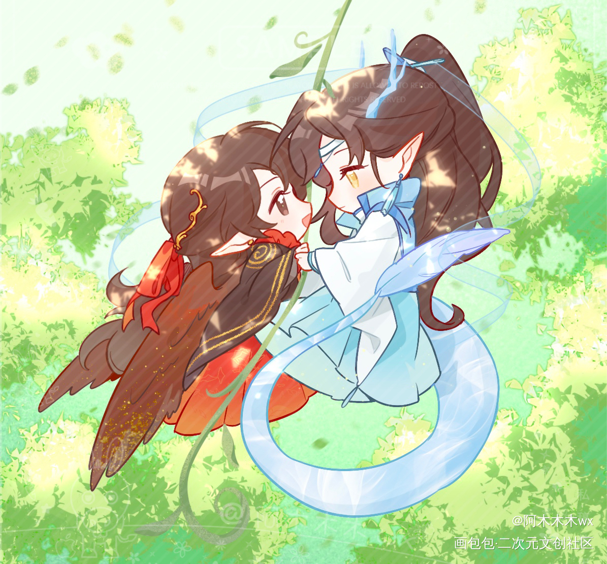 龙叽凤羡②_魔道祖师忘羡蓝忘机魏无羡绘画作品
