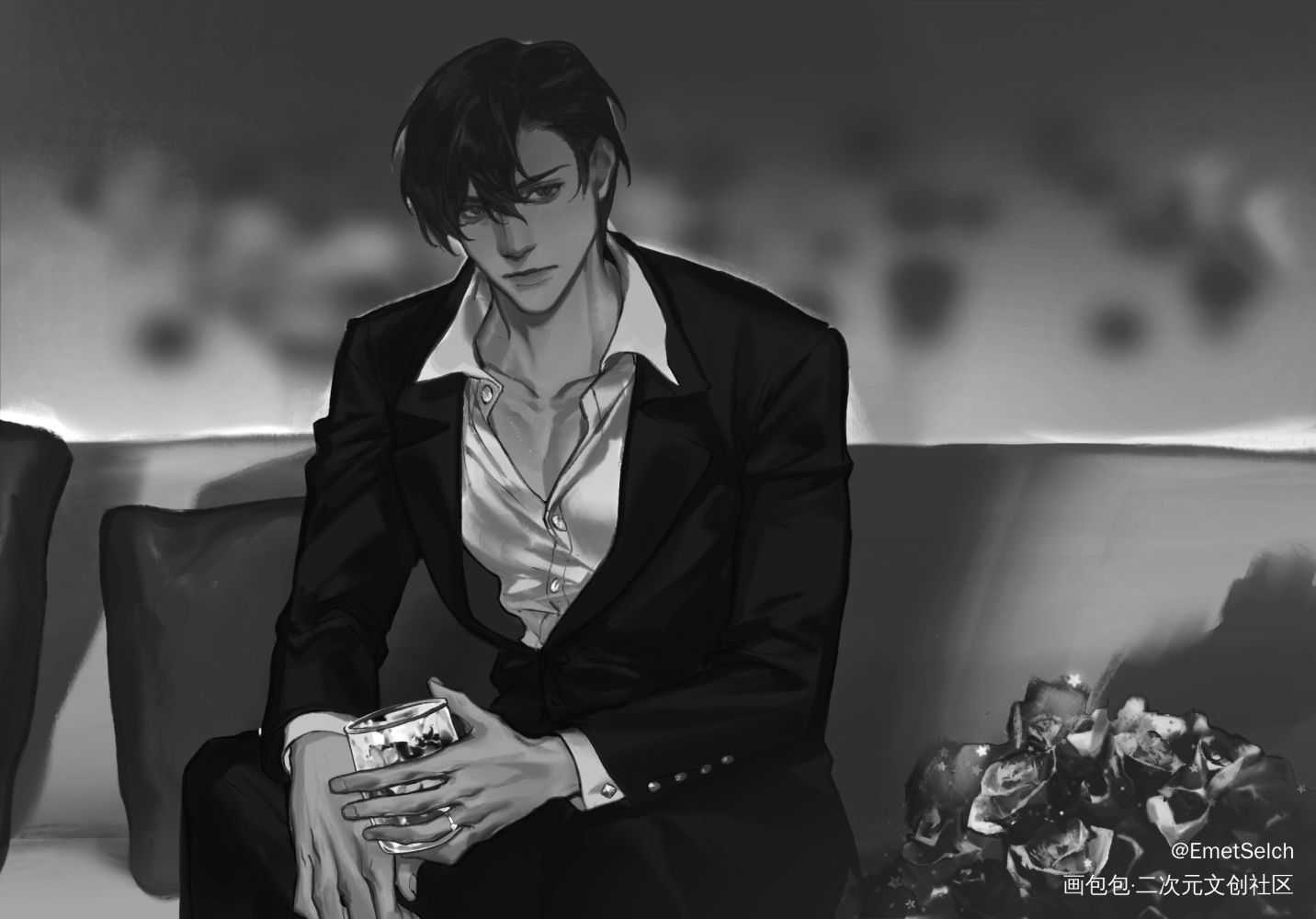 微醺_你却爱着一个傻逼188男团李简李玉简隋英绘画作品