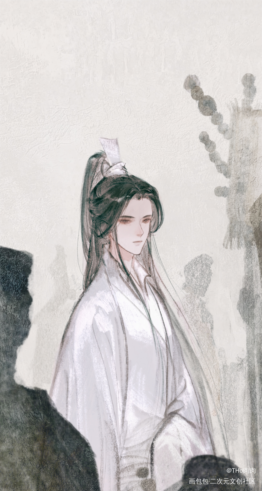 …._二哈和他的白猫师尊燃晚绘画作品