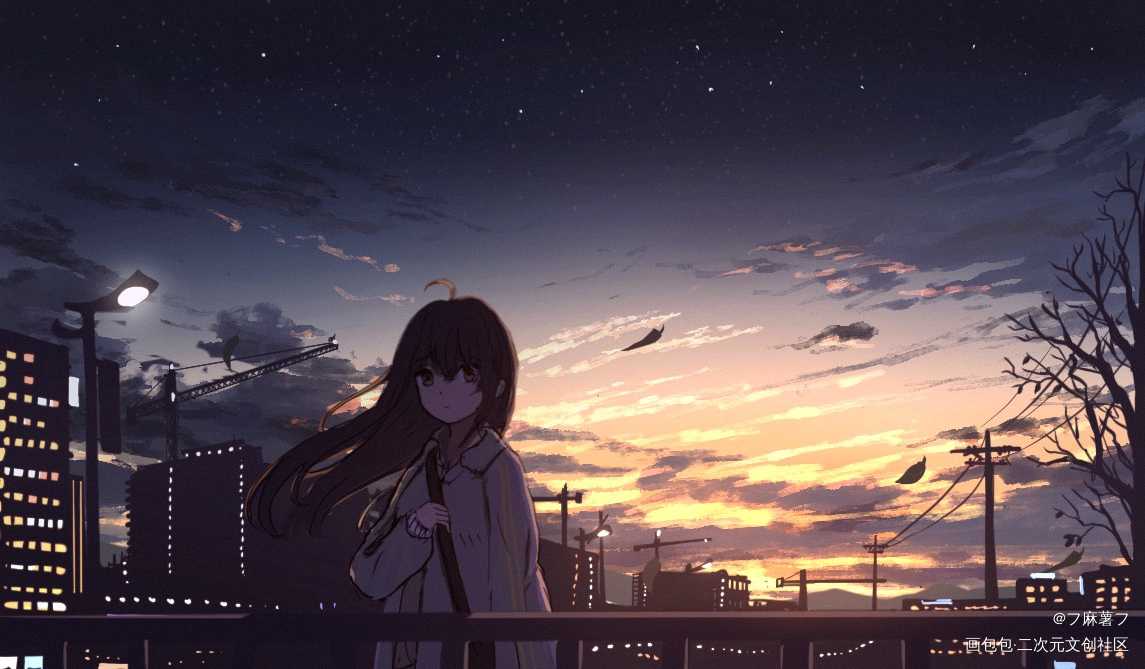我们明天还会见面吗_板绘涂场景插画绘画作品