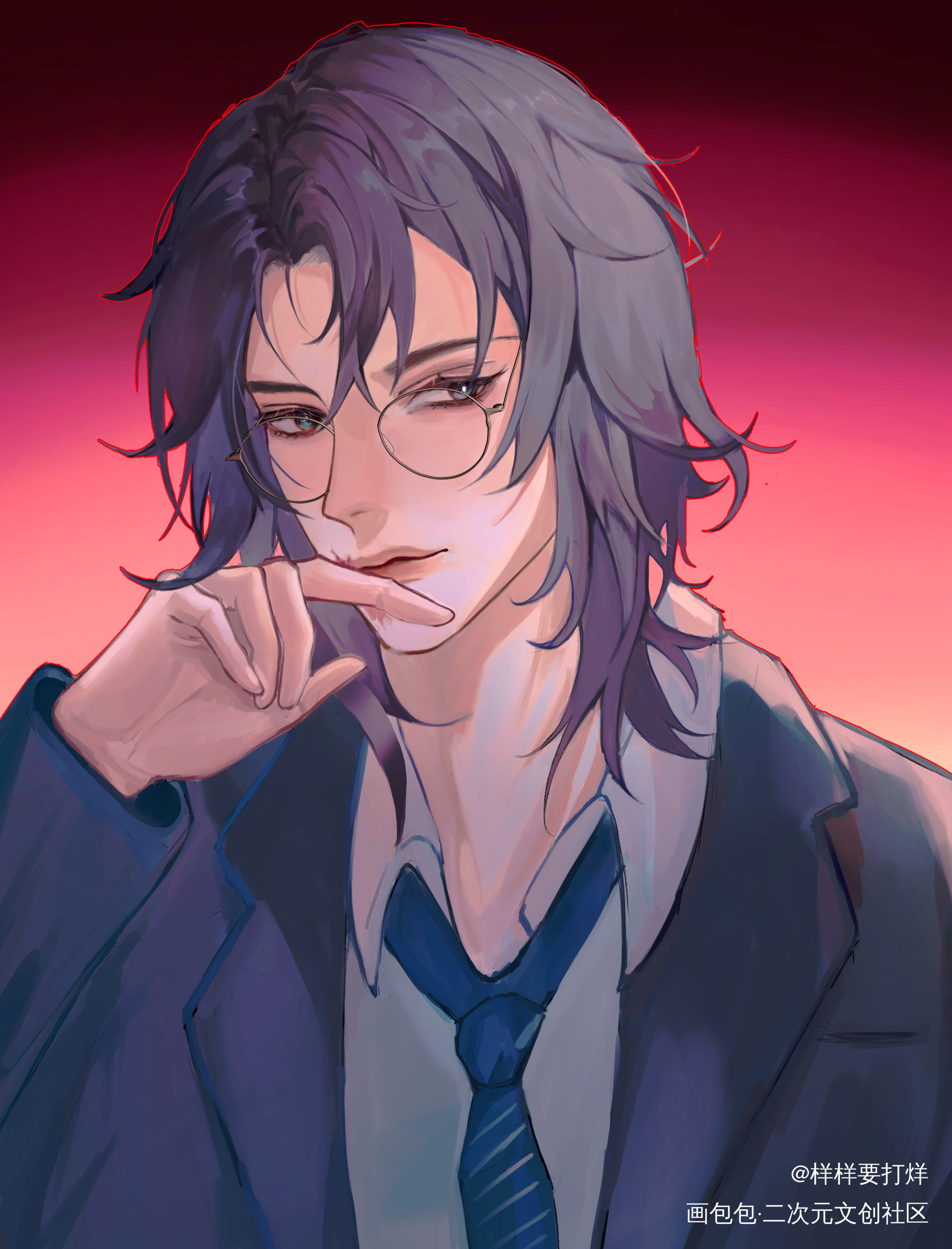 红色调嘟嘟_默读摸鱼priest绘画作品