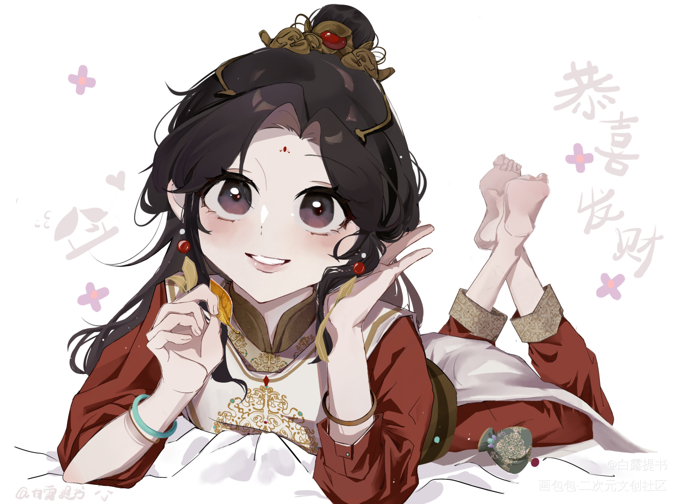 天官赐福 小谢怜wink_天官赐福花怜谢怜板绘涂Q版我要上首推动图插画墨香铜臭绘画作品