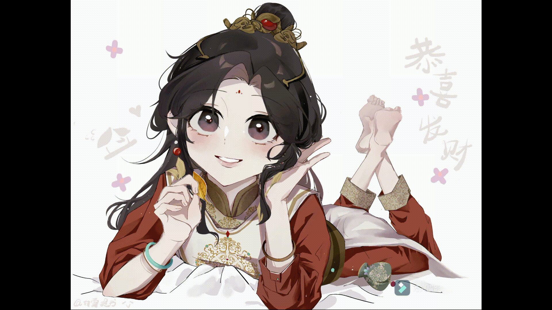 天官赐福 小谢怜wink_天官赐福花怜谢怜板绘涂Q版我要上首推动图插画墨香铜臭绘画作品