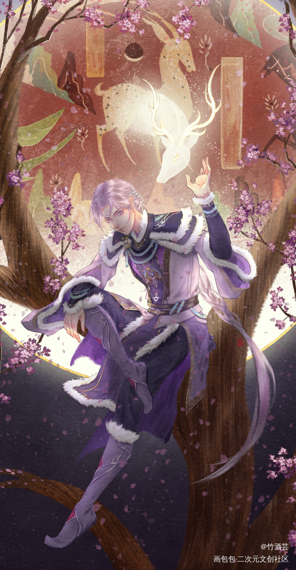 九色神鹿_天宝伏妖录陆许绘画作品