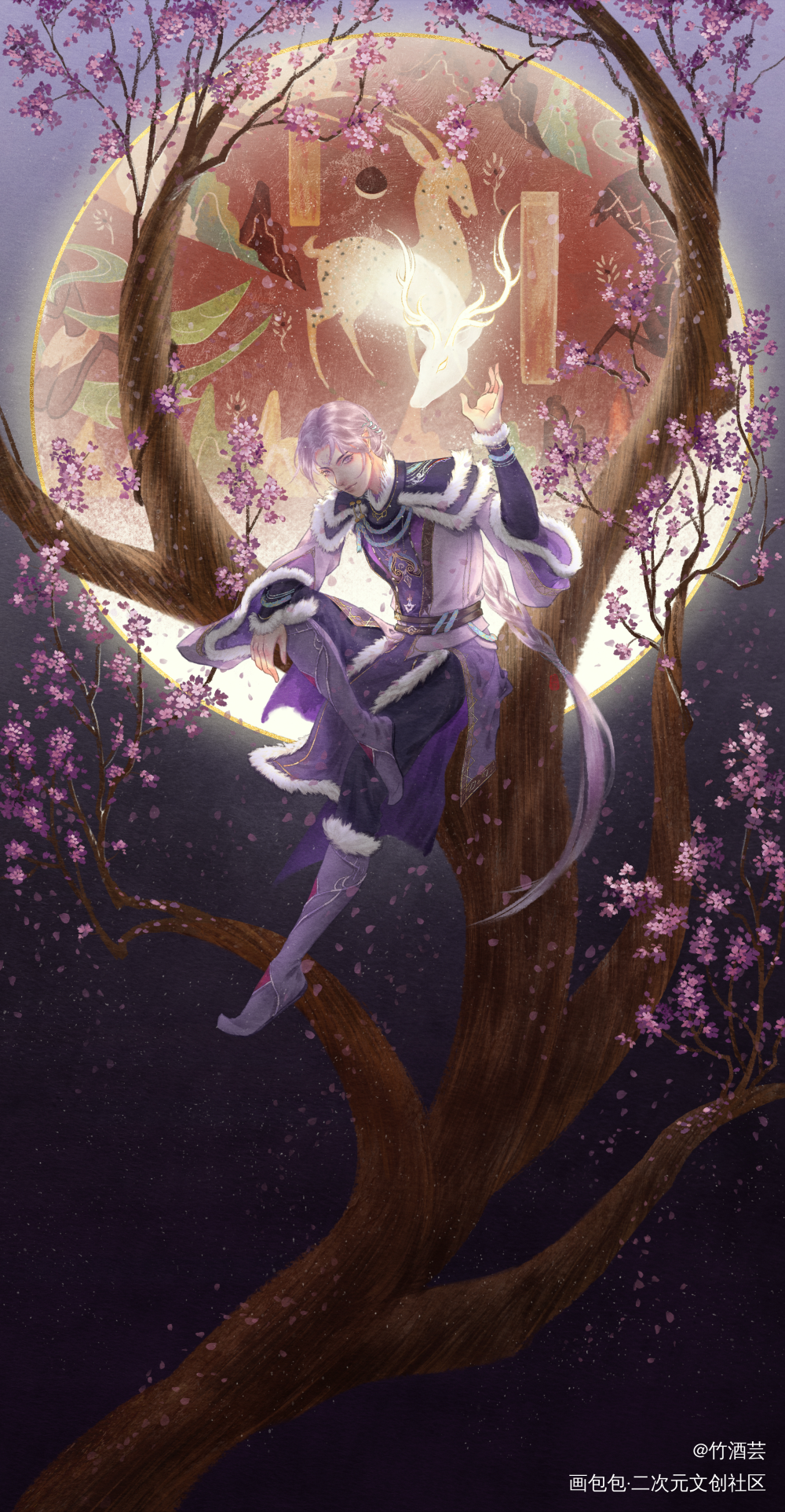 九色神鹿_天宝伏妖录陆许绘画作品