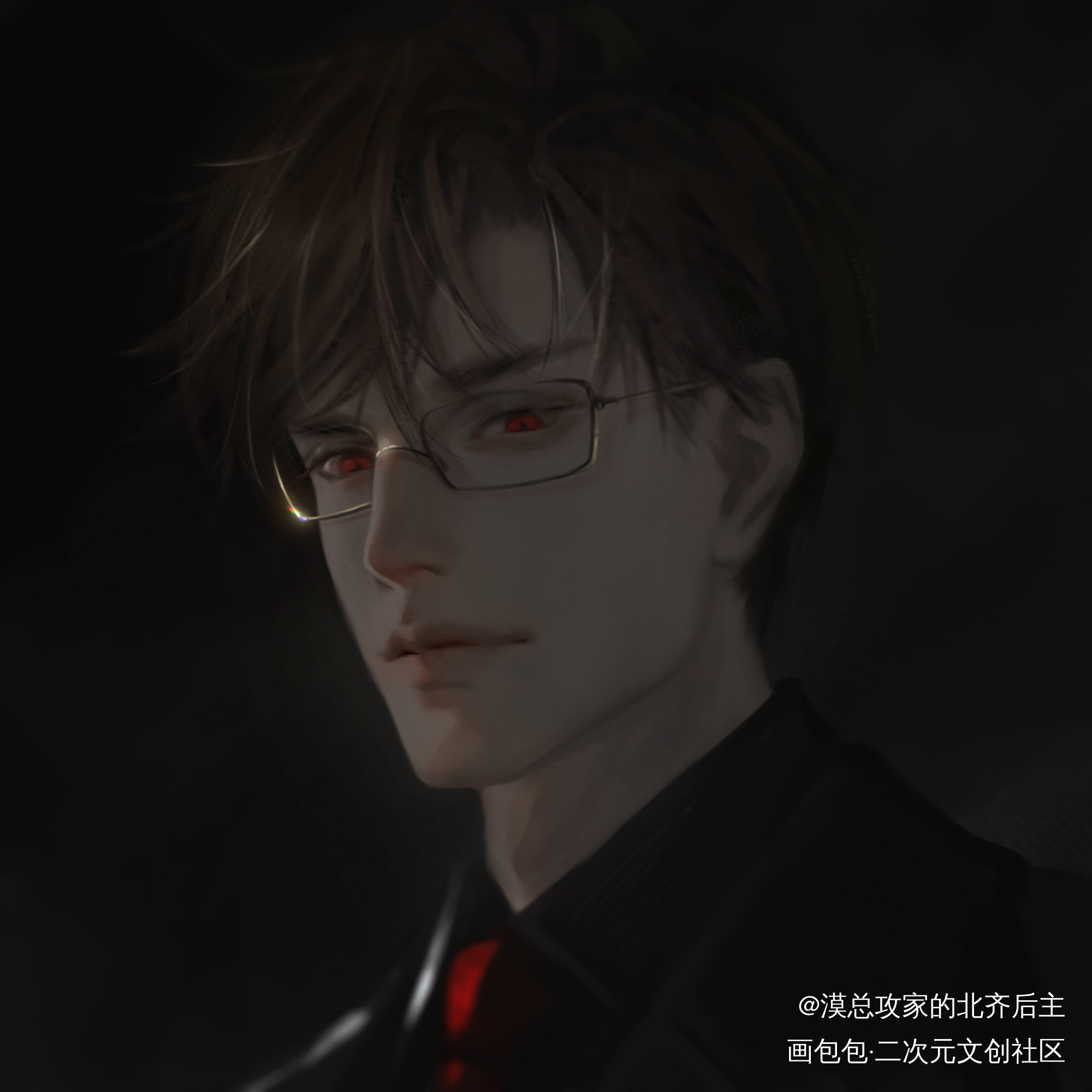 据说是国乙里宠物🐰最多的男人_光与夜之恋陆沉绘画作品