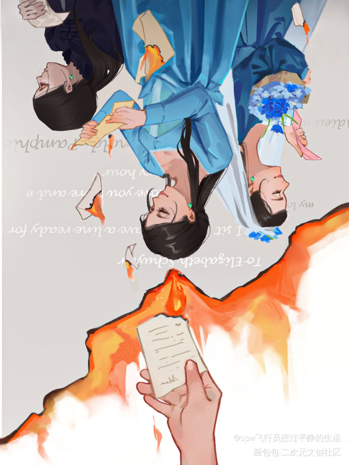 汉密尔顿｜burn_板绘涂插画同人汉密尔顿音乐剧绘画绘画作品