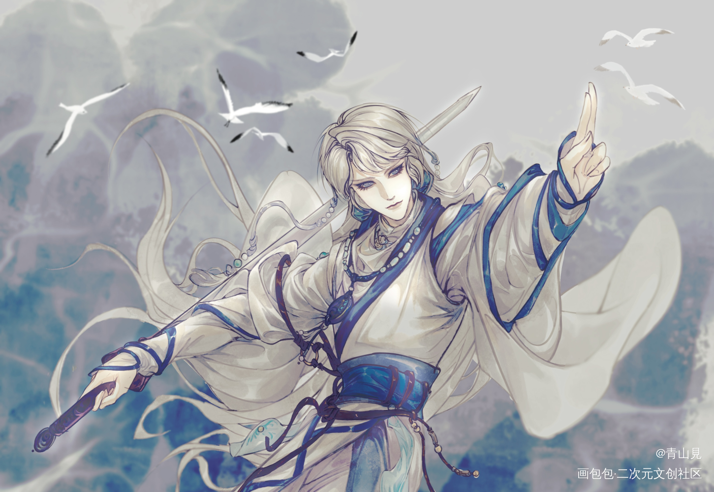 一剑定中原_金光布袋戏古风绘画作品