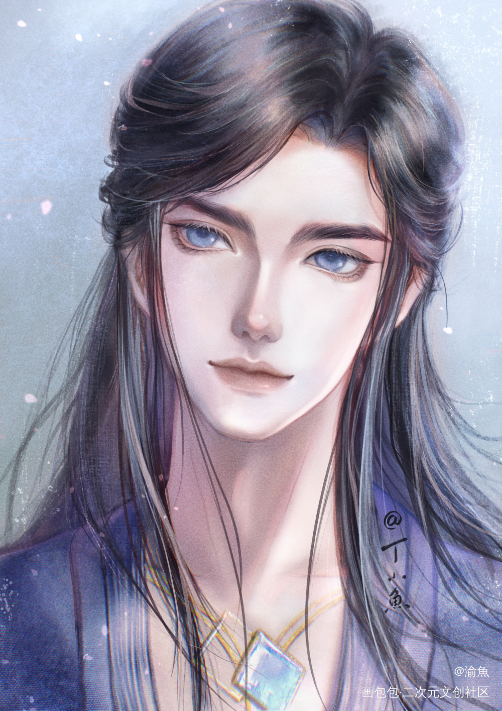镜玄，小福哥哥_镜玄古风厚涂玄丽眷思量摸鱼板绘绘画绘画作品