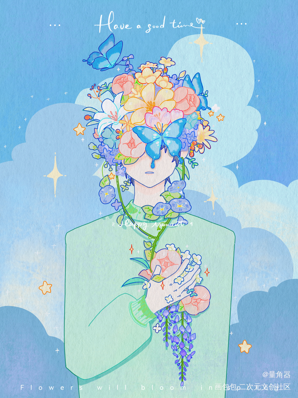 天空_插画cv天空配音演员procreate绘画作品