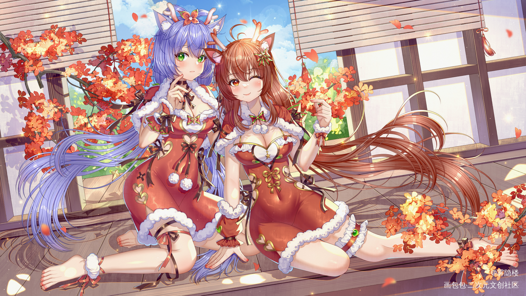 南北组……_乐正绫洛天依萌日系南北组绘画作品