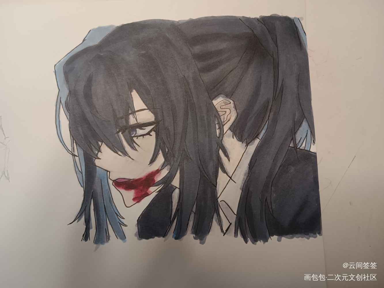 摸了个6_我在惊悚游戏里封神摸鱼页临摹绘画作品