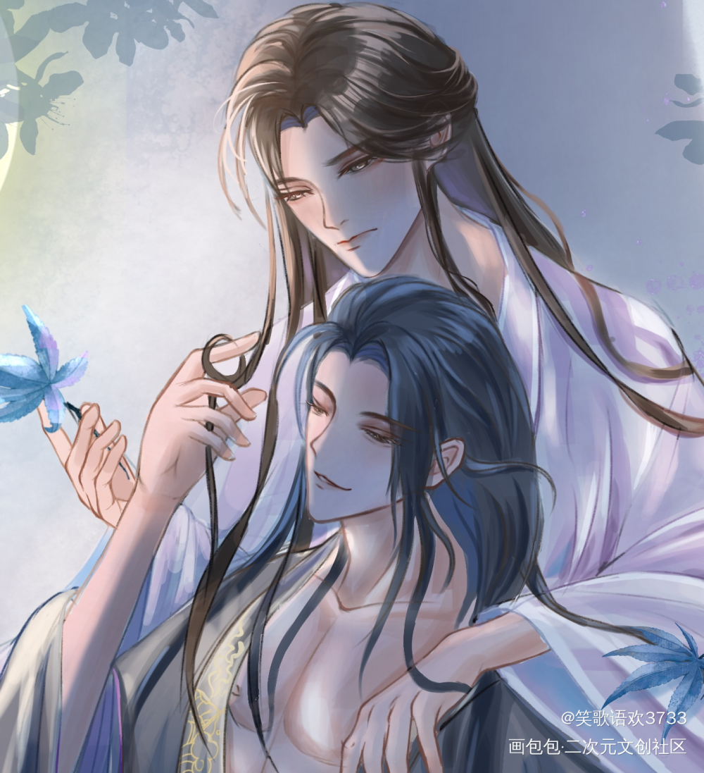 妙音池前世_二哈和他的白猫师尊燃晚楚晚宁板绘涂绘画作品
