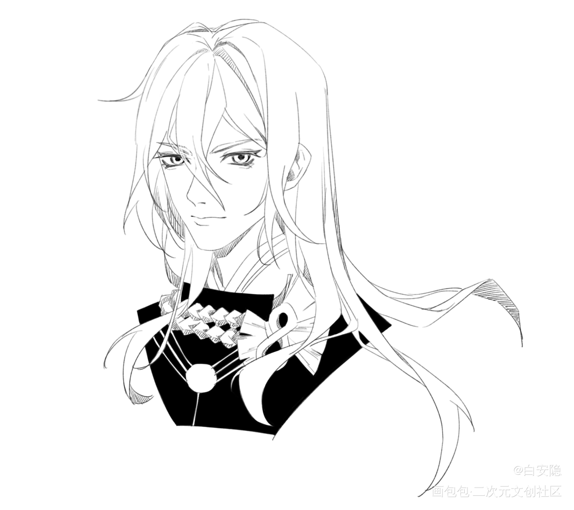 是大天狗典藏_阴阳师大天狗线稿大头头像同人板绘绘画作品