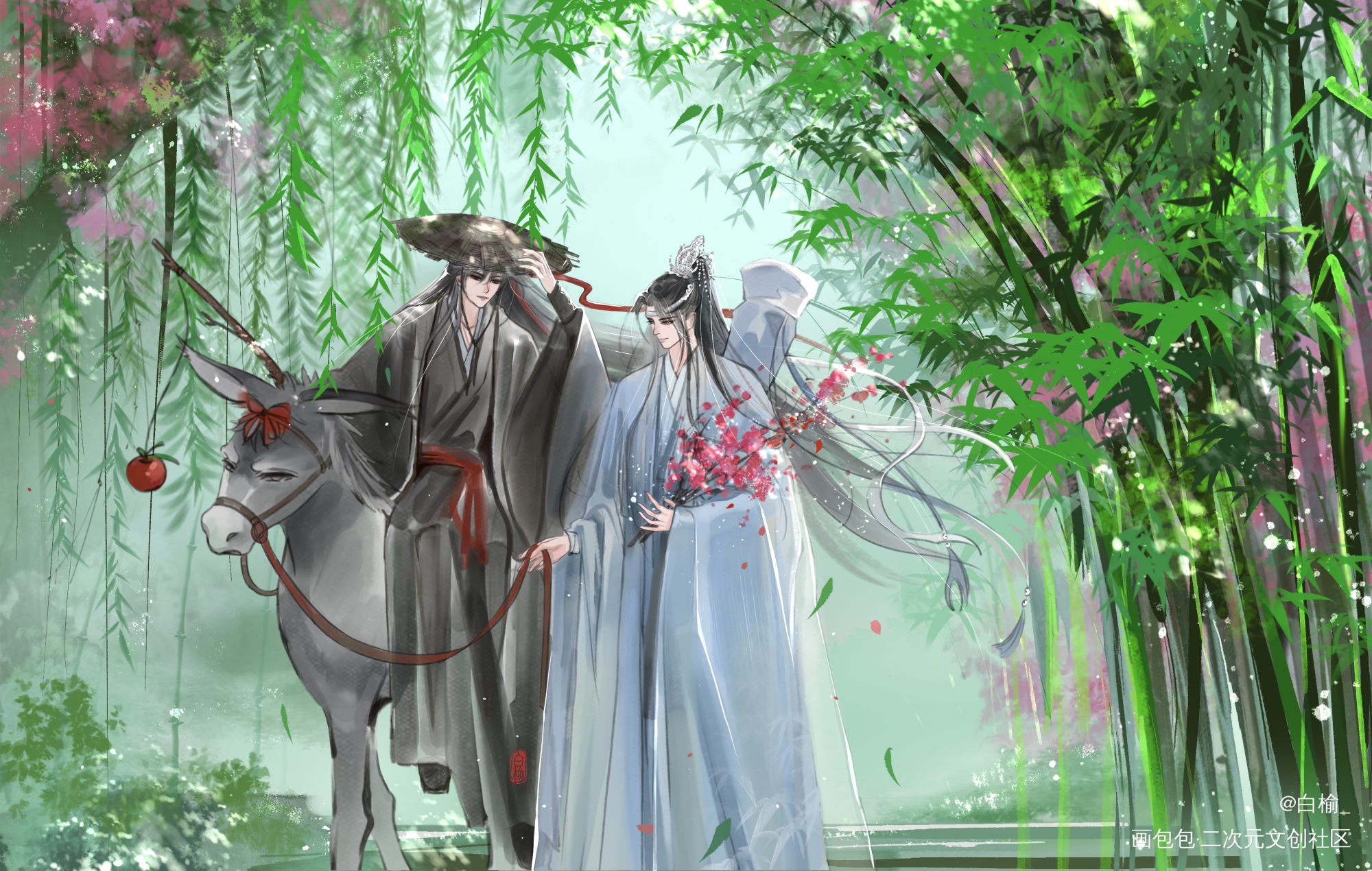 _魔道祖师忘羡蓝忘机魏无羡插画绘画作品