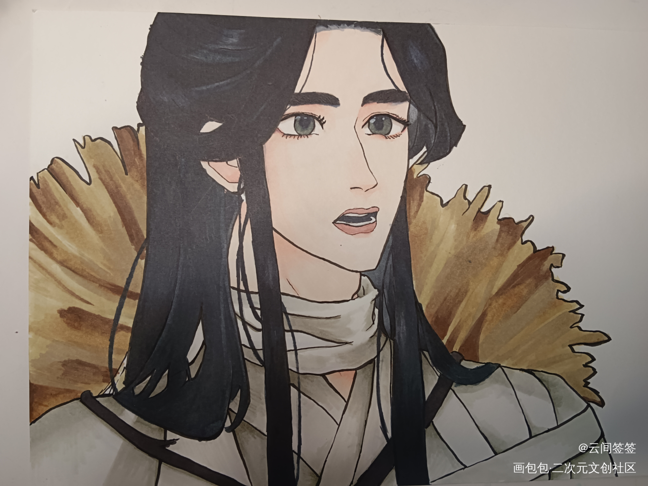 摸了个美丽怜怜_天官赐福摸鱼页临摹绘画作品