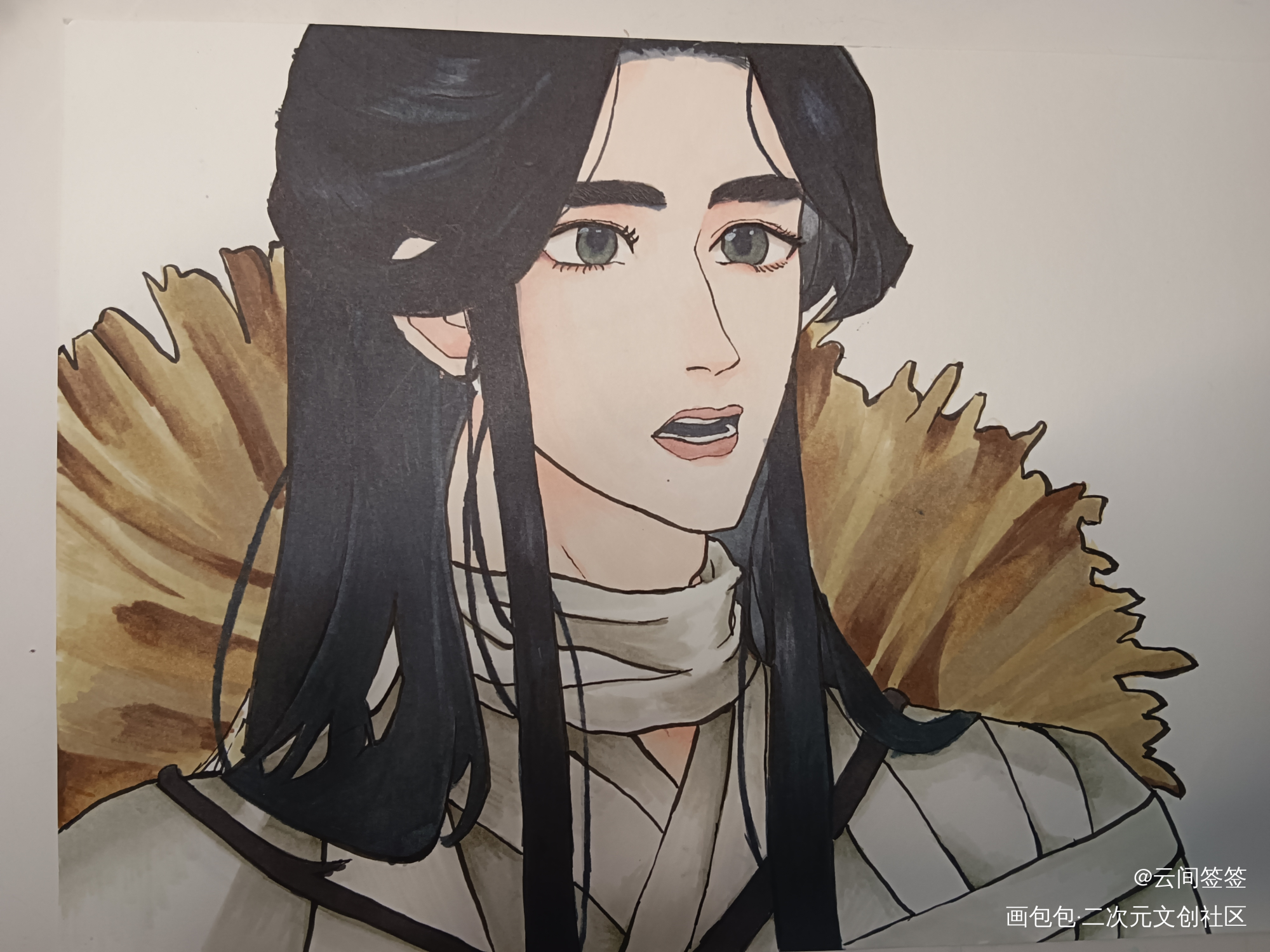 摸了个美丽怜怜_天官赐福摸鱼页临摹绘画作品