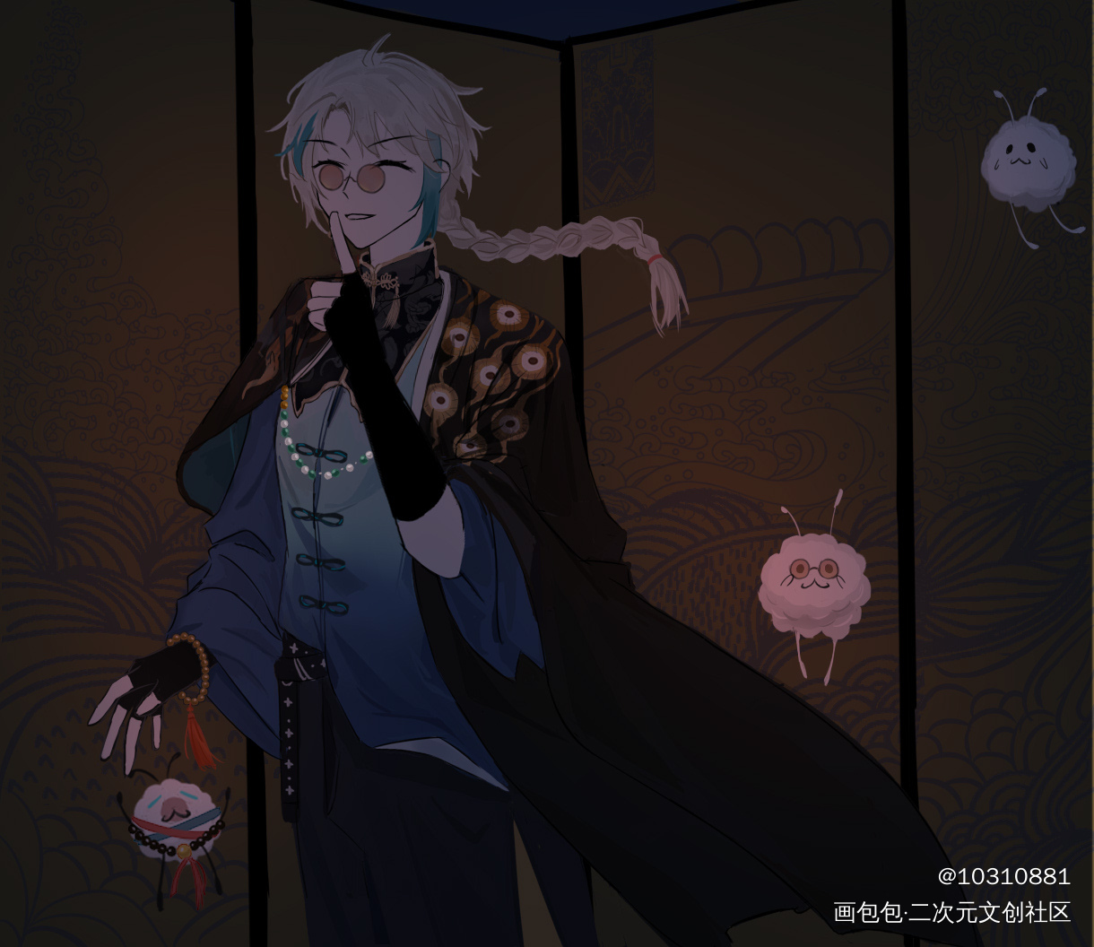 眯眯眼怪物_阿萨aza绘画绘画作品