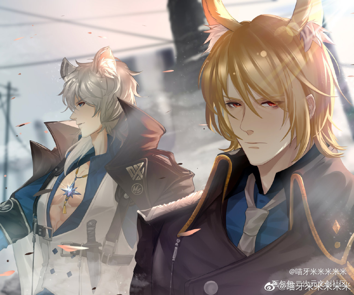 真男人斩组合_明日方舟银灰板绘涂玛恩纳绘画作品