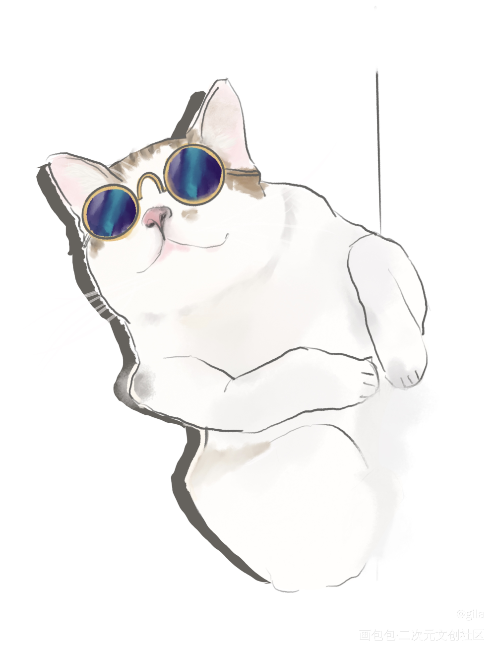 耍个cool_板绘涂摸鱼页绘画作品