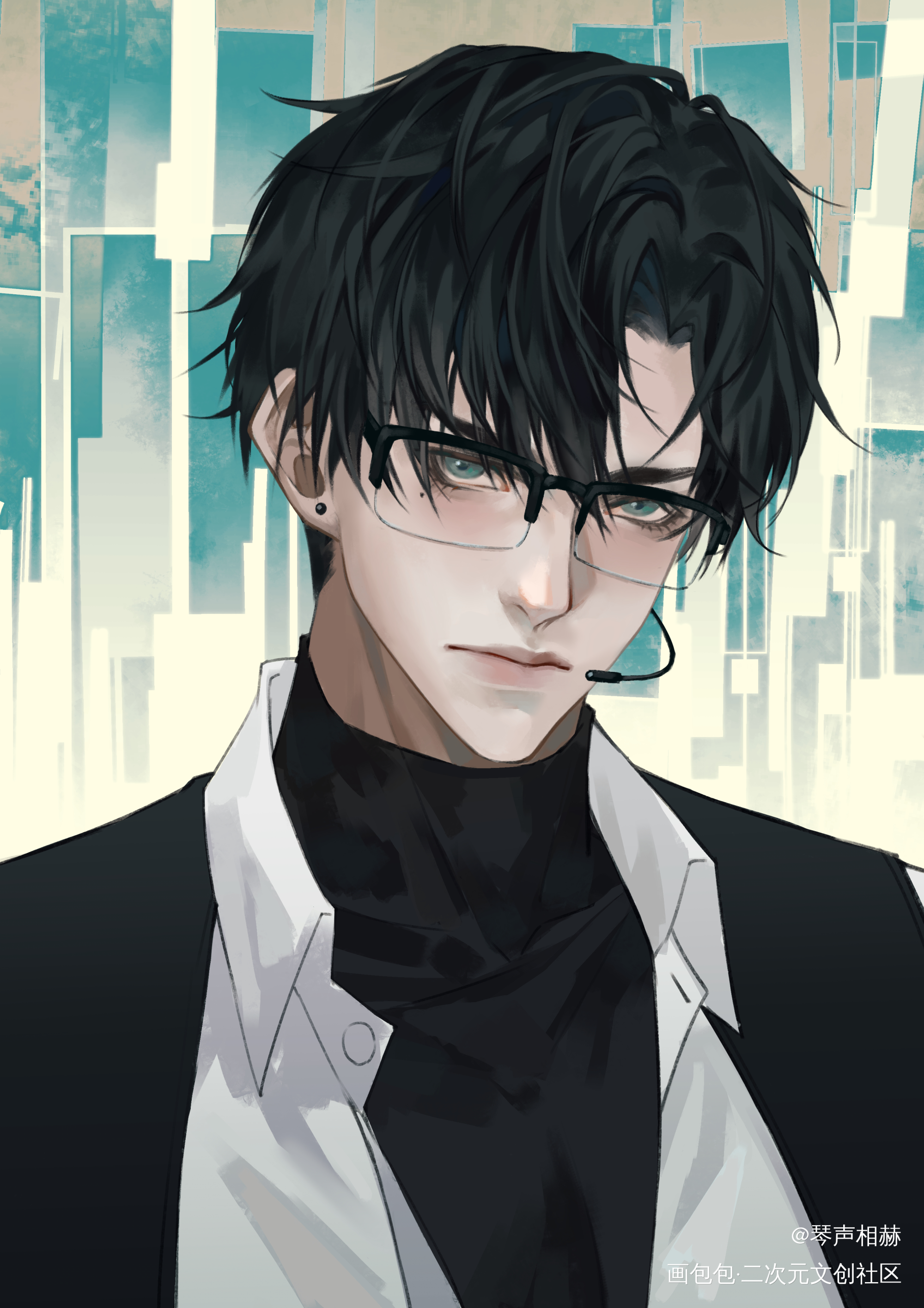 无论现实还是虚拟，你都是我的最_光与夜之恋萧逸绘画作品