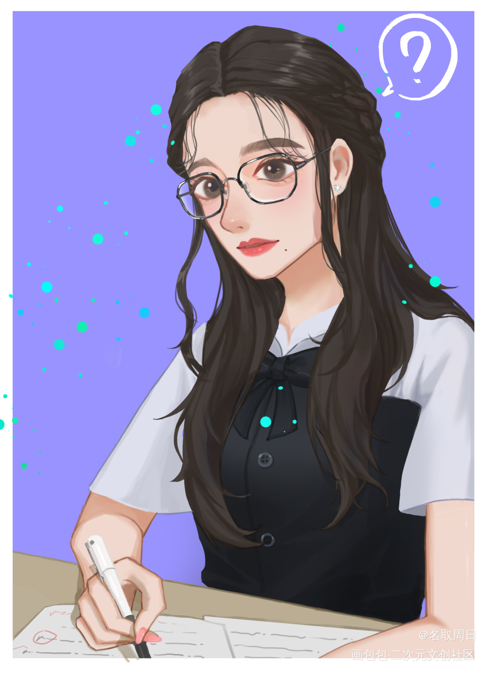 学姐柚 ｜ 柳智敏_板绘涂平涂插画同人柳智敏aespa壁纸绘画作品