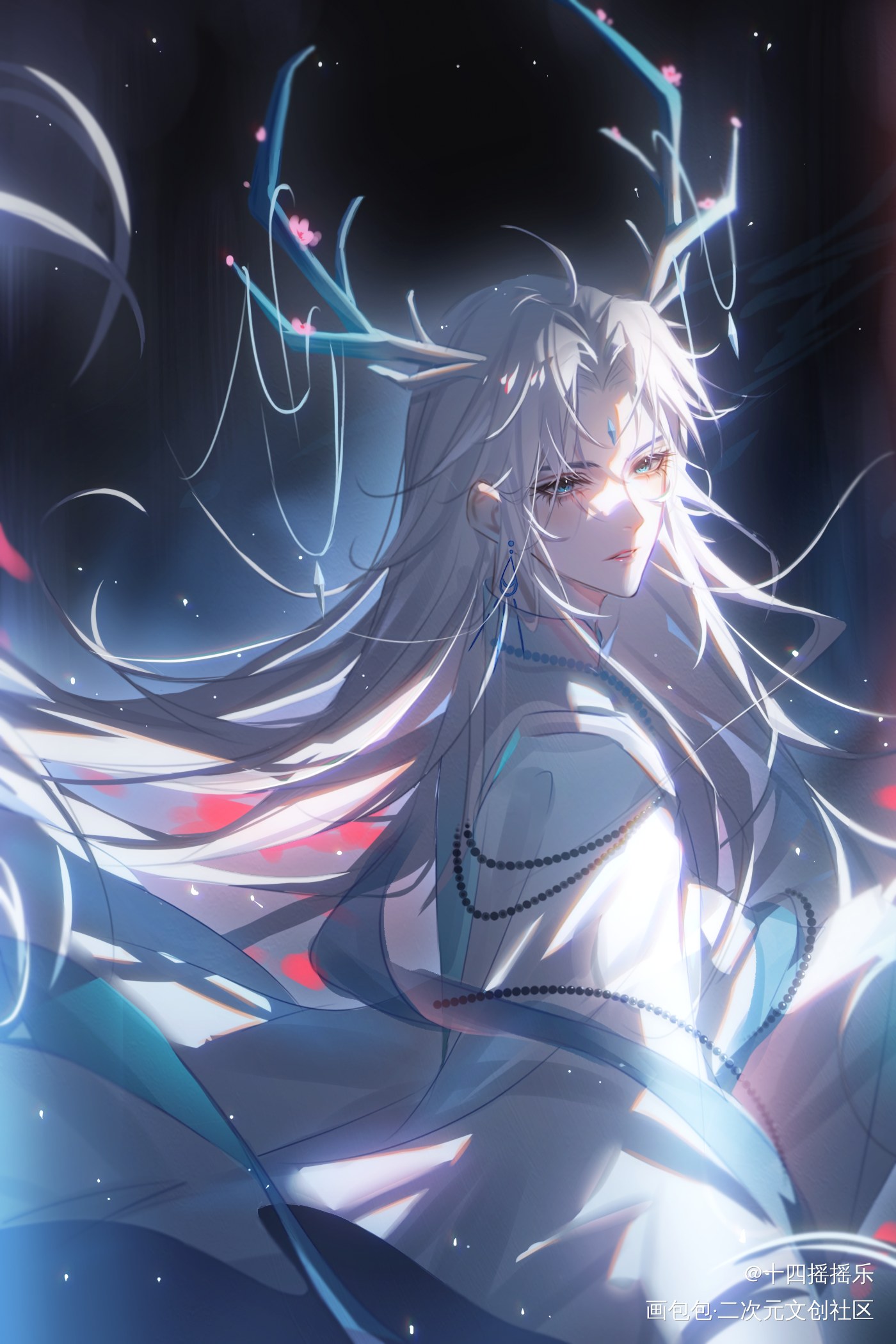 -往事流转在你眼眸-神鹿黎朔_谁把谁当真188男团黎朔板绘涂绘画作品