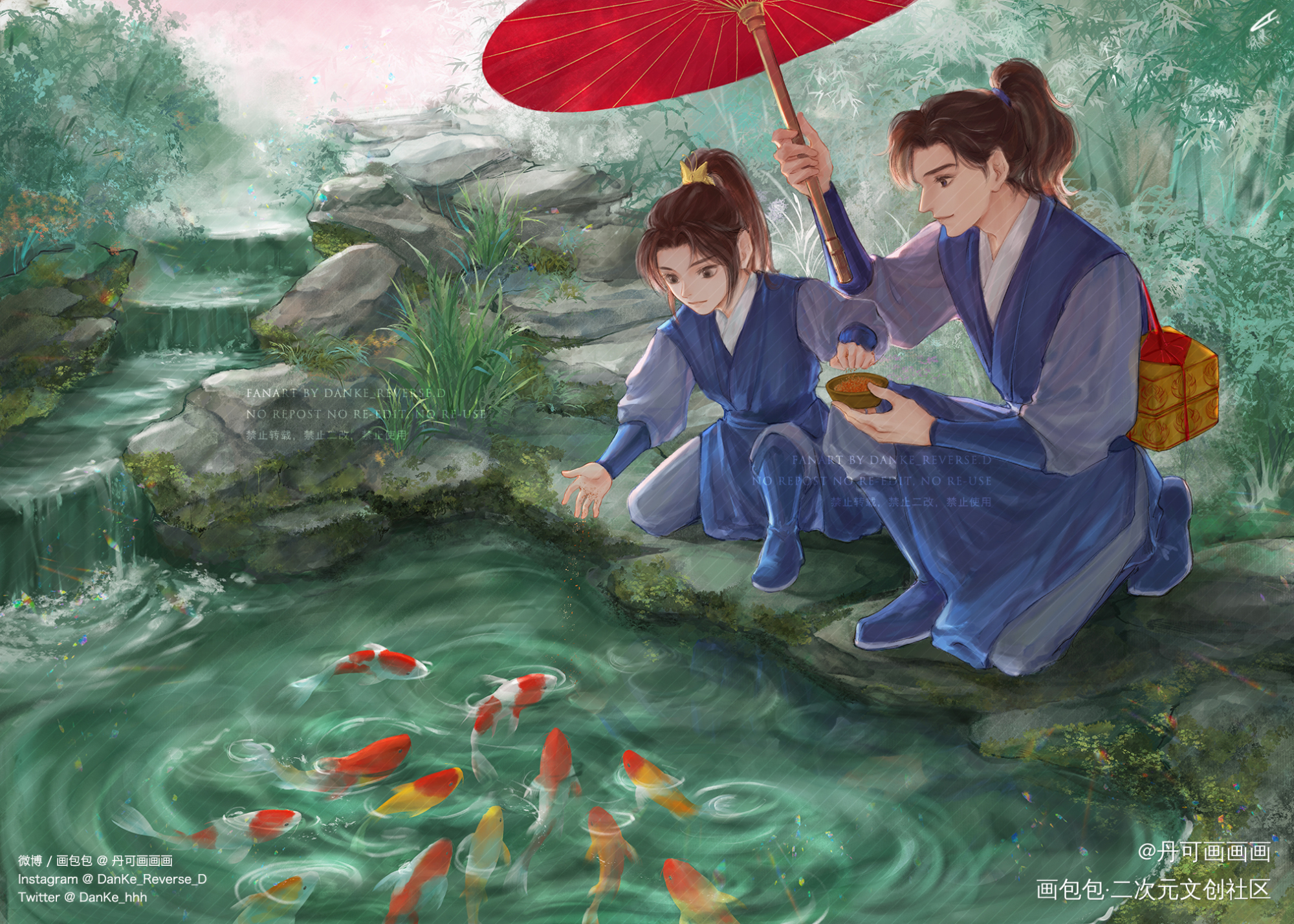 【小猫喂鱼】燃贺倒计时7_二哈和他的白猫师尊燃晚墨燃楚晚宁绘画作品