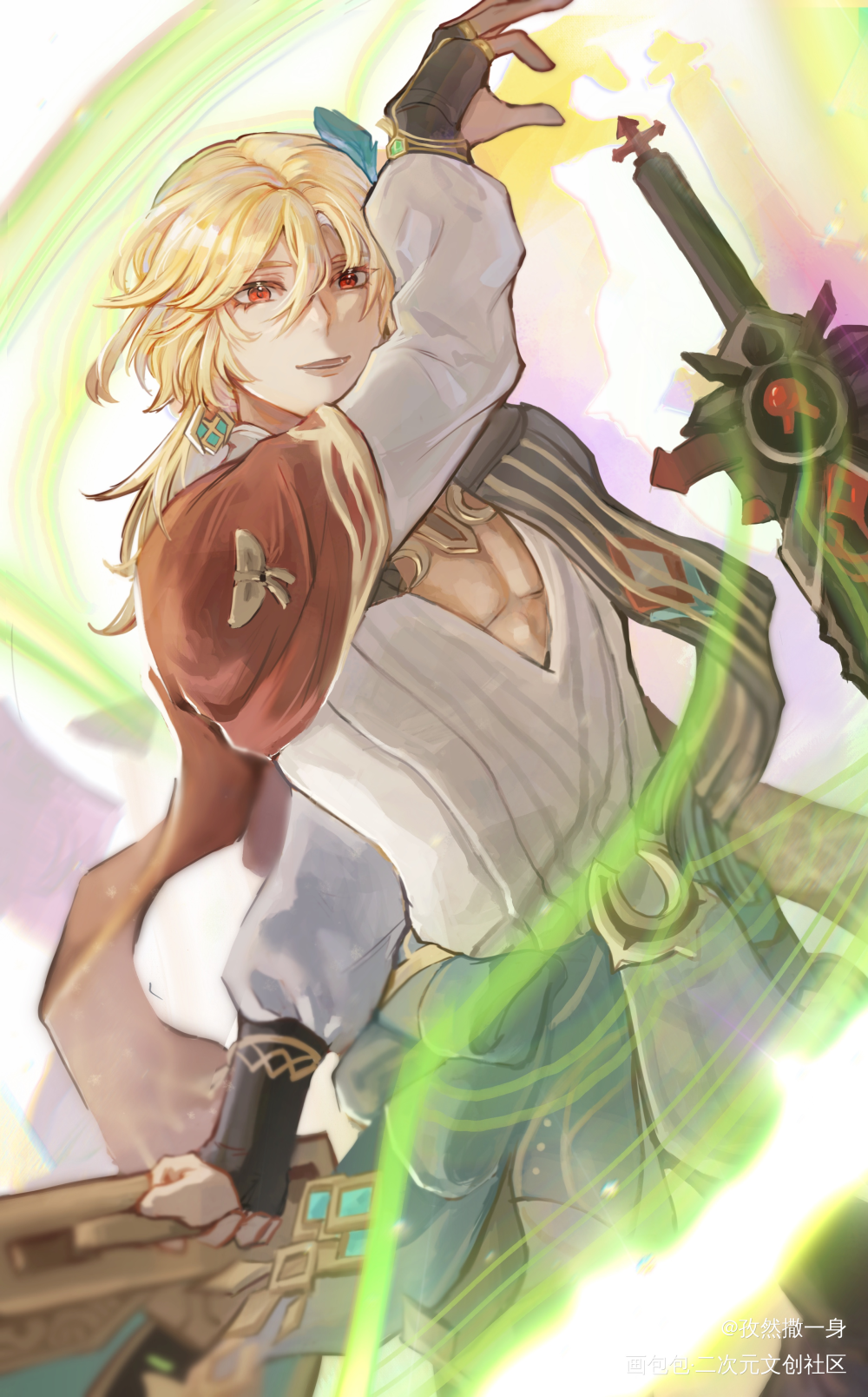 卡维来啦_原神平涂插画同人卡维绘画作品